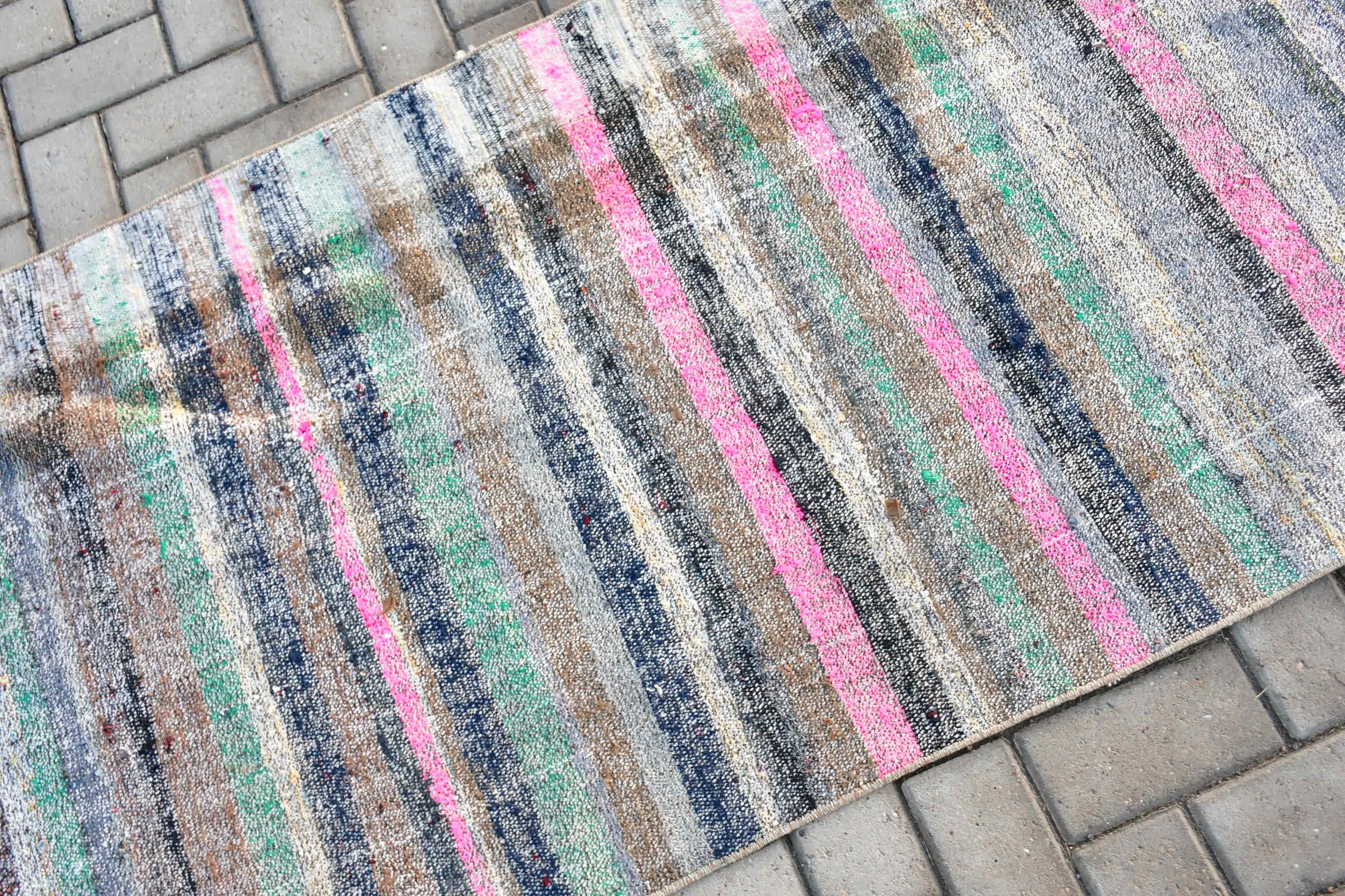 Bedroom Rugs, Vintage Rug, Moroccan Rug, Anatolian Rug, Turkish Rug, Kitchen Rugs, Gray  2.9x6.8 ft Accent Rugs, Kilim