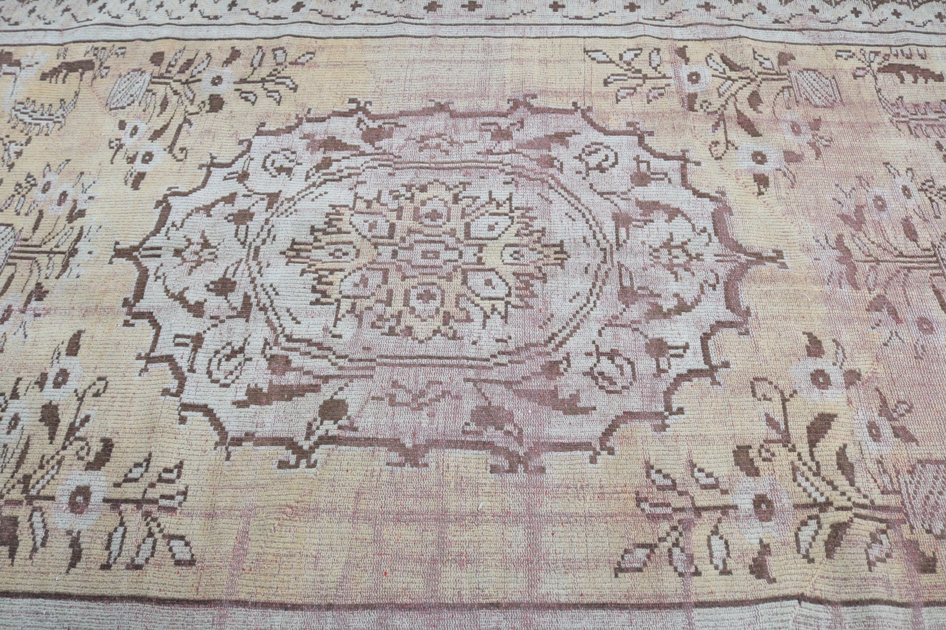 6.1x9.3 ft Büyük Halı, Vintage Halılar, Yemek Odası Halıları, Modern Halılar, Oturma Odası Halısı, Boho Halısı, Sanatsal Halı, Sarı Yün Halı, Türk Halısı