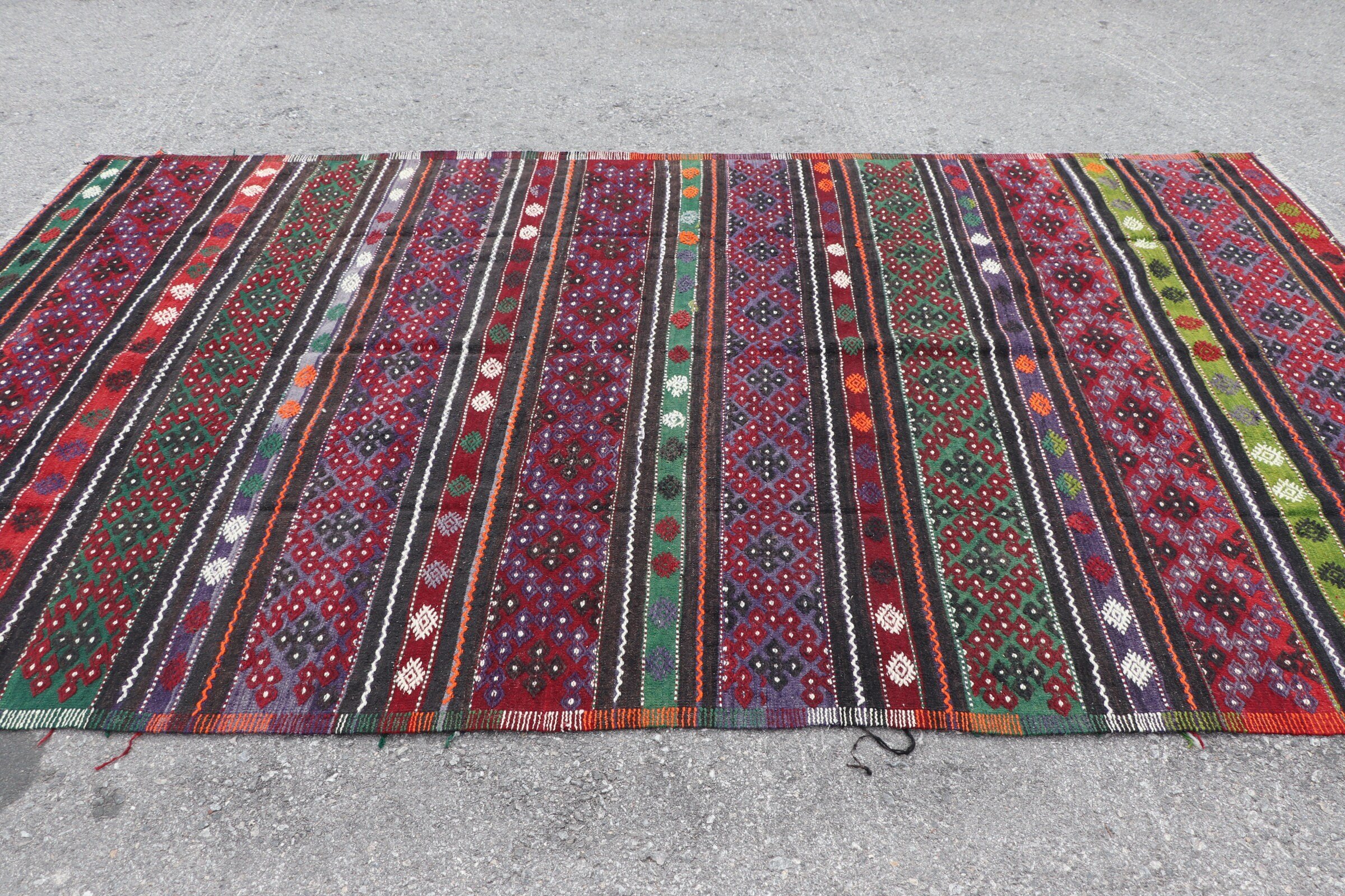 Decorative Rugs, Anatolian Rug, Living Room Rug, Vintage Rug, Floor Rug, Turkish Rug, 6x10.5 ft Large Rug, Kilim, Red Wool Rug, Salon Rugs