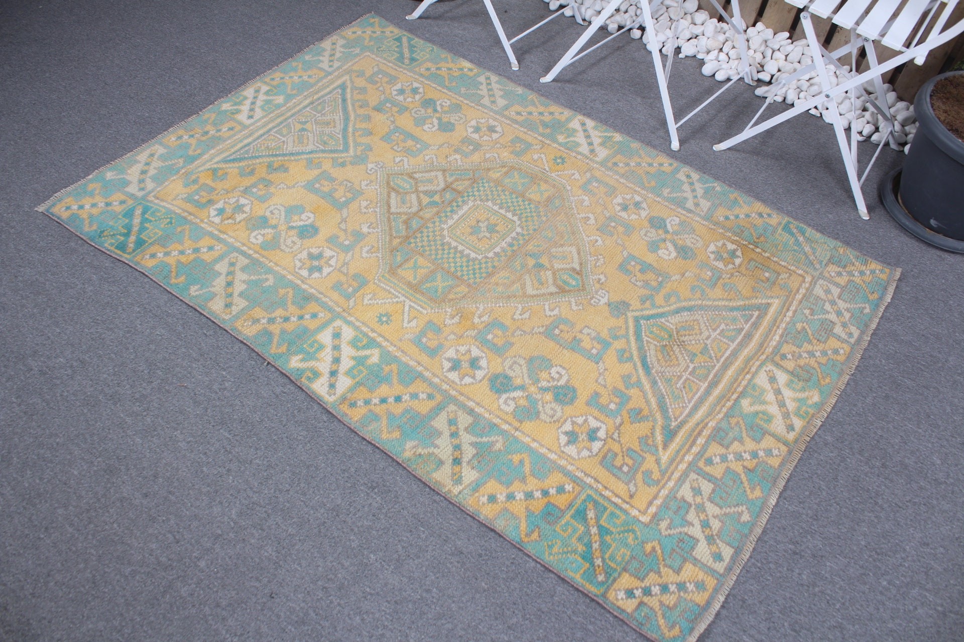 Entryway Rug Rugs, Yellow Bedroom Rugs, Rugs for Entry, Vintage Rugs, 3.7x5.4 ft Accent Rug, Moroccan Rug, Turkish Rugs, Kitchen Rug