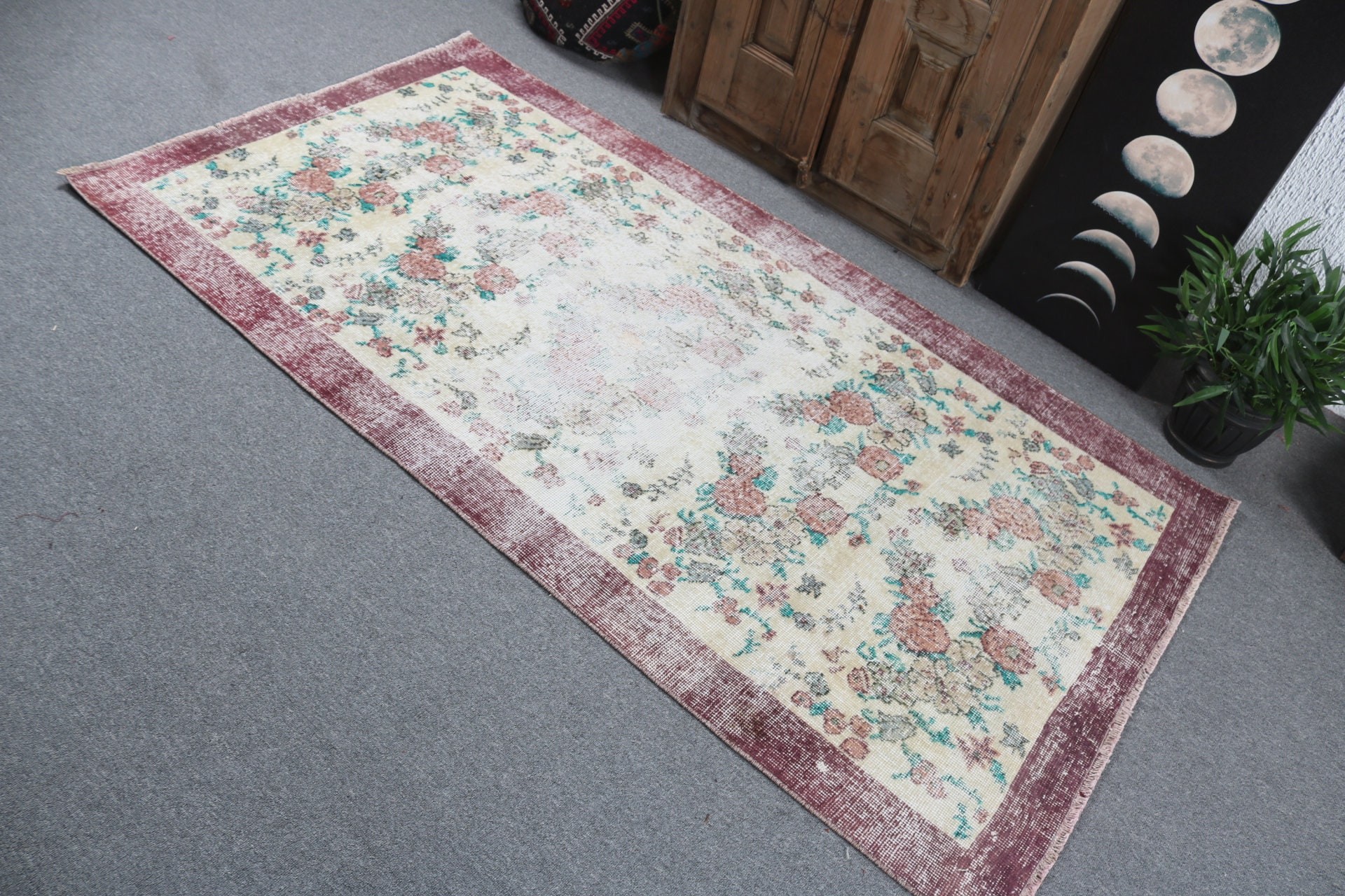 Moroccan Rug, Statement Rugs, 3.6x6.9 ft Area Rug, Nursery Rug, Turkey Rug, Vintage Rugs, Dining Room Rugs, Green Neutral Rugs, Turkish Rug