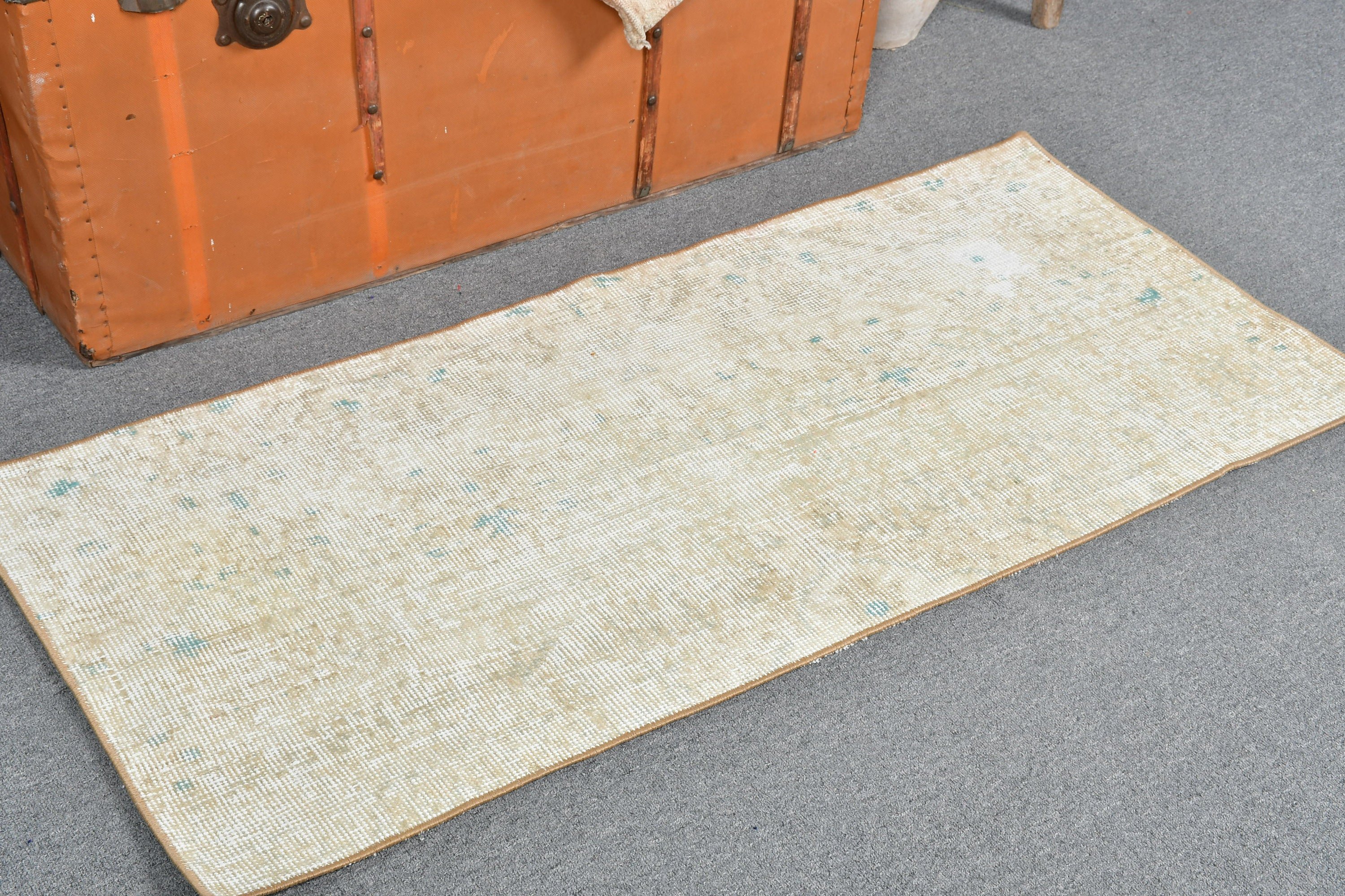 Beige Home Decor Rug, Entry Rug, Bedroom Rugs, Vintage Rug, Designer Rug, Turkish Rugs, Moroccan Rugs, Bathroom Rug, 2x4.3 ft Small Rugs