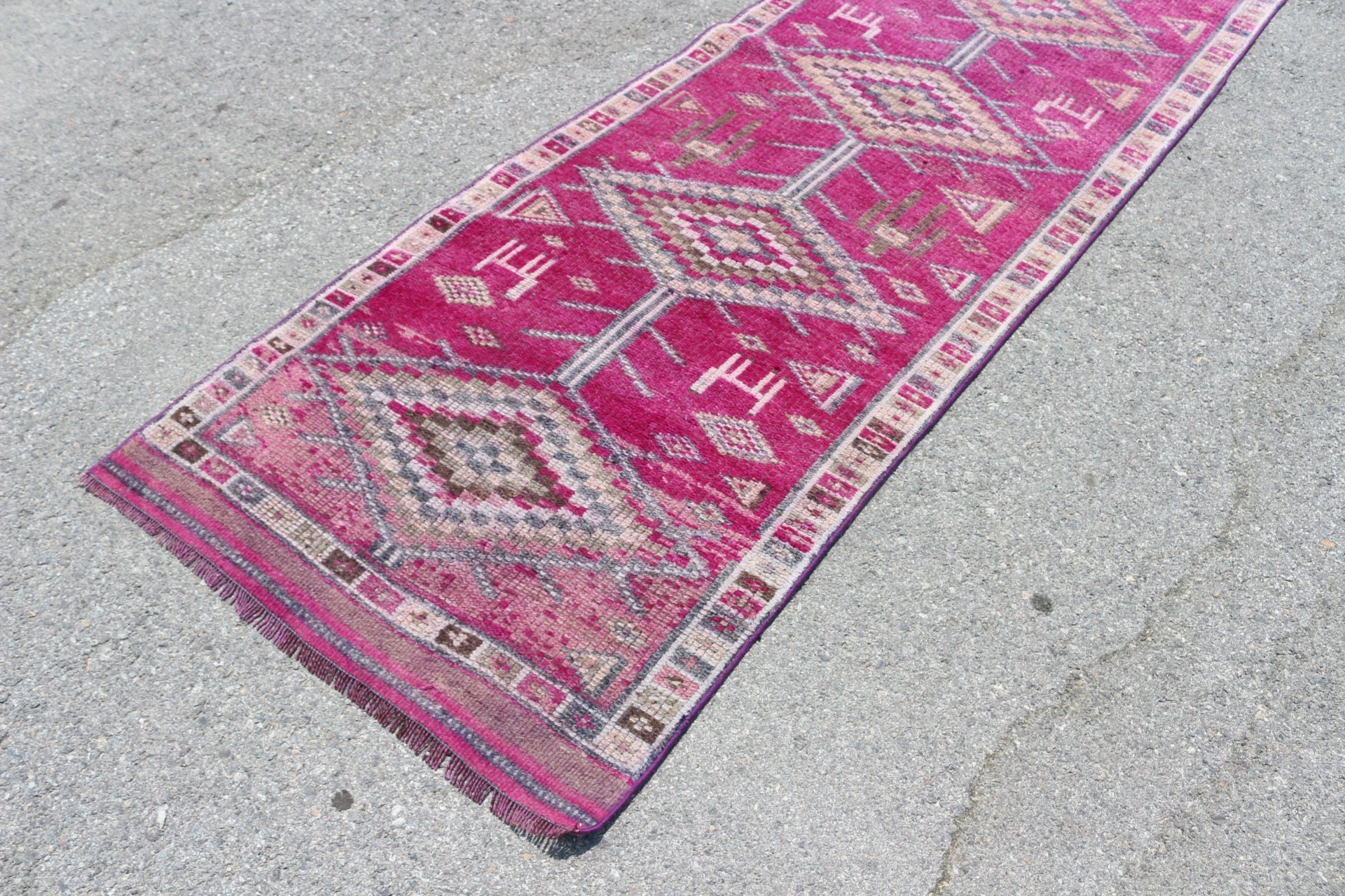 Hallway Rug, Turkish Rugs, 2.9x9.5 ft Runner Rug, Vintage Rugs, Bedroom Rugs, Kitchen Rug, Antique Rug, Purple Bedroom Rug, Rugs for Stair