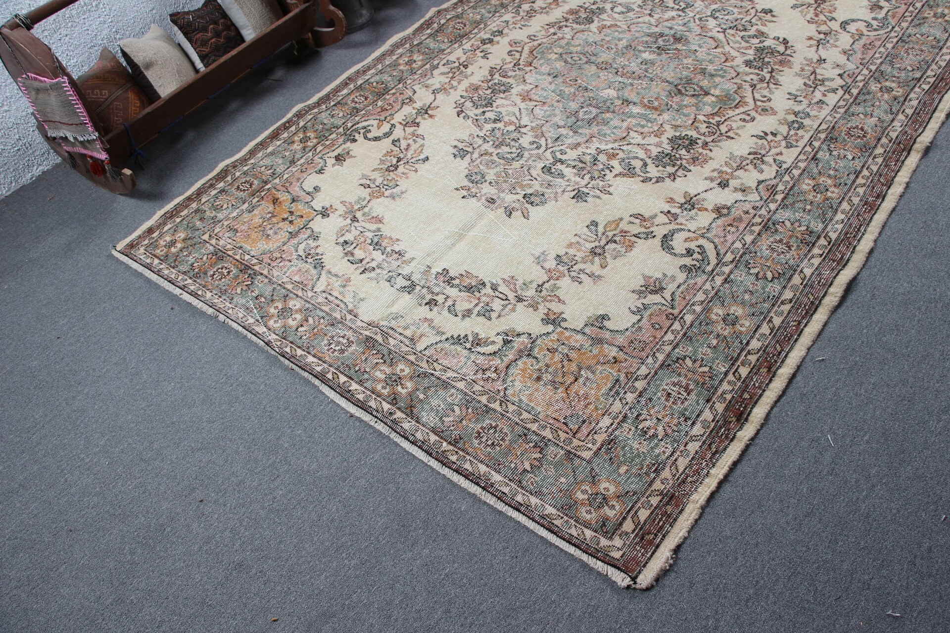 Living Room Rug, Vintage Rug, Salon Rug, Turkish Rugs, Anatolian Rug, Outdoor Rug, Oriental Rugs, Beige Bedroom Rug, 5.8x9.3 ft Large Rug