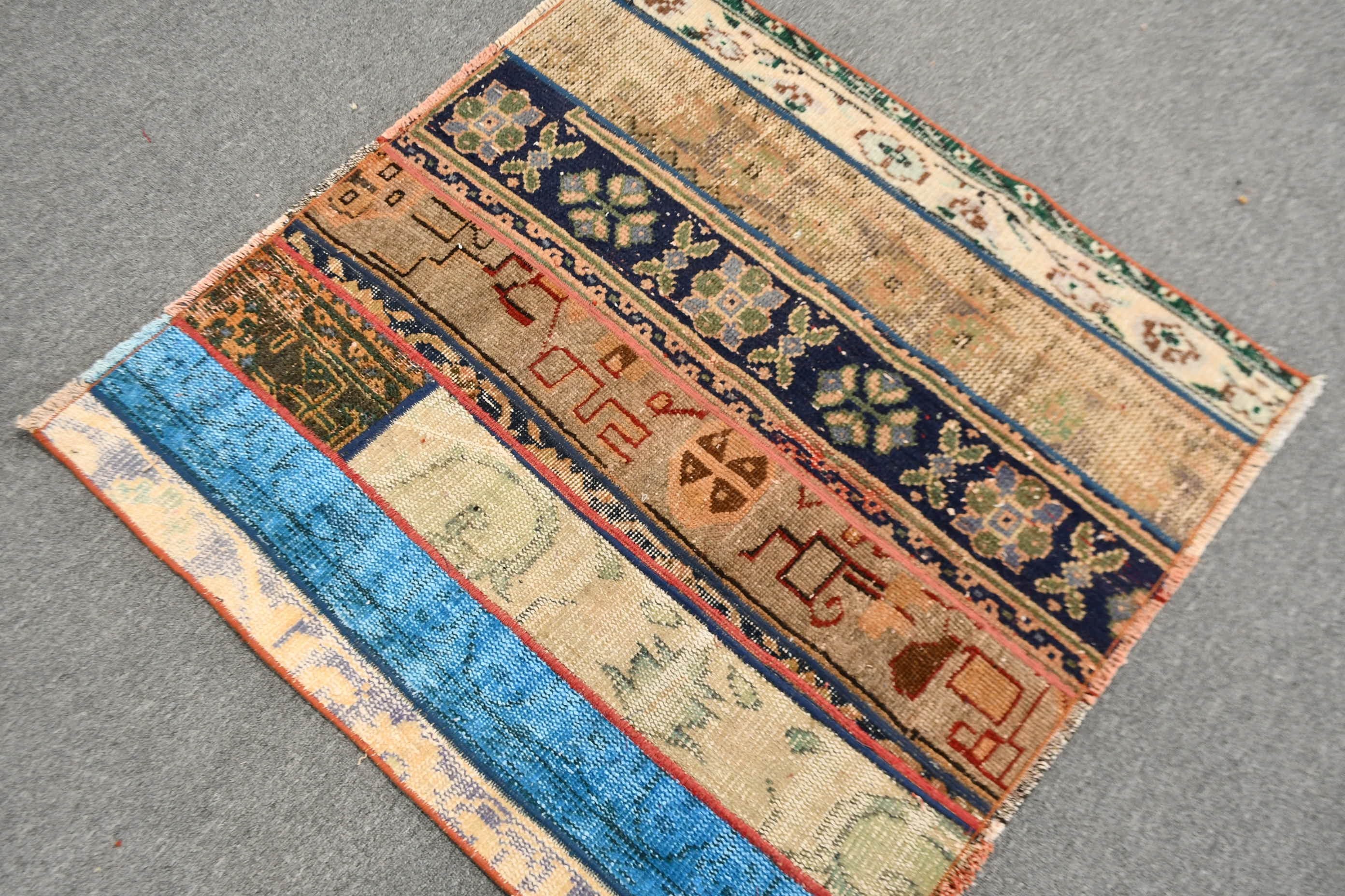 Blue Bedroom Rugs, Tribal Rug, Nursery Rugs, 3.2x3.3 ft Small Rugs, Oriental Rug, Anatolian Rugs, Turkish Rug, Car Mat Rug, Vintage Rugs