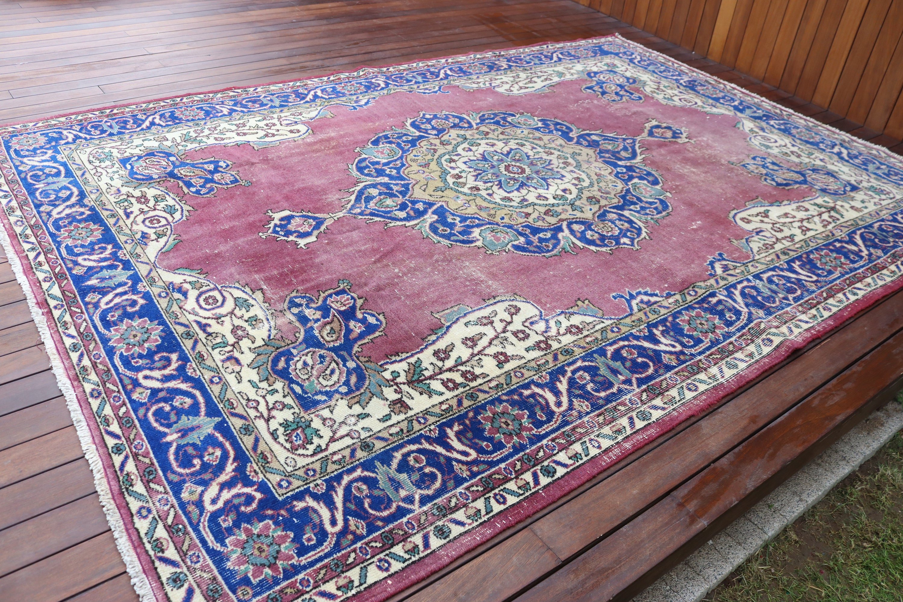 Boho Halılar, Mor Boho Halılar, Salon Halıları, 7x10 ft Büyük Halı, Büyük Vintage Halılar, Türk Halısı, Yatak Odası Halısı, Nötr Halılar, Vintage Halı