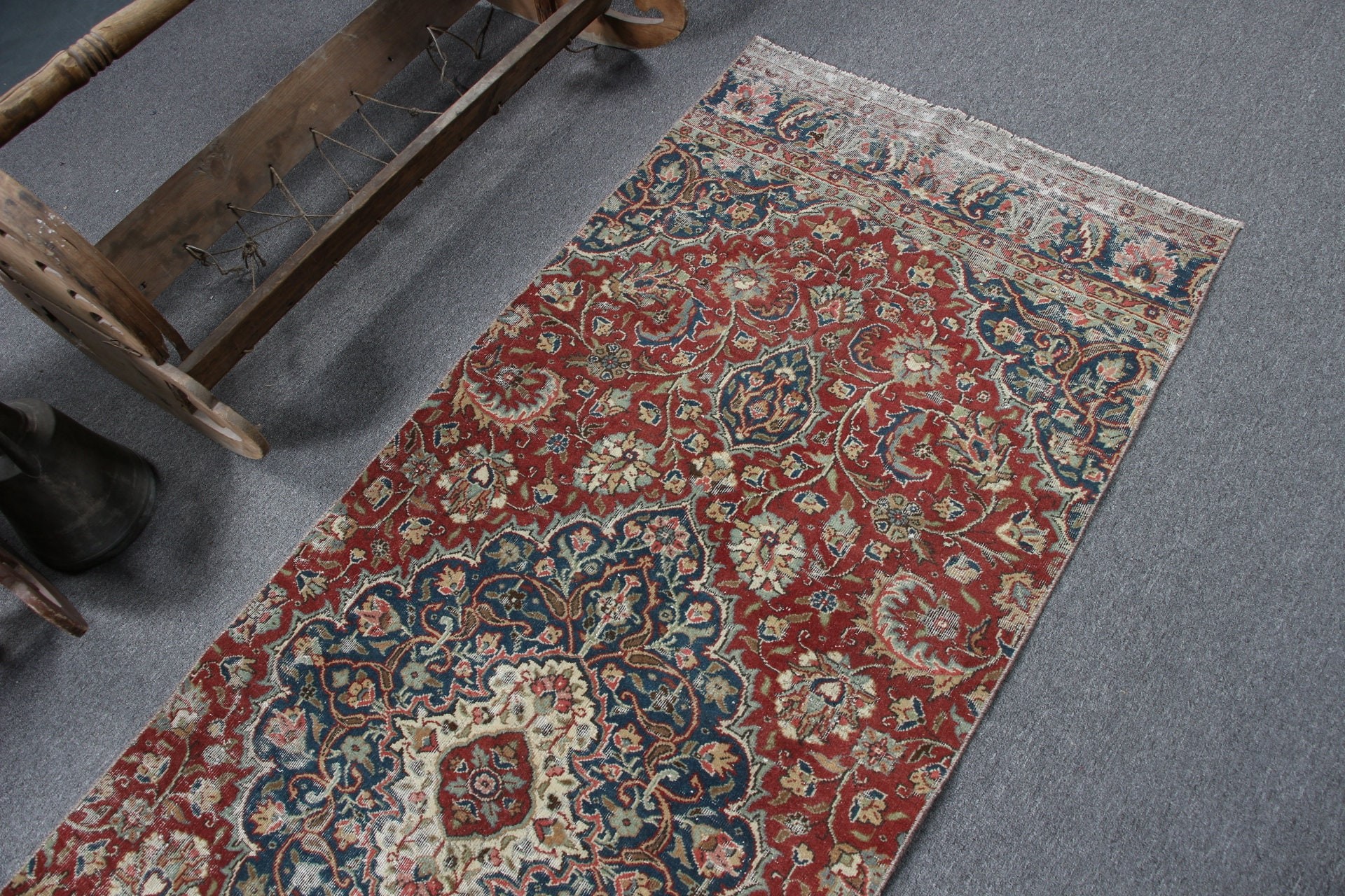 Sevimli Halı, Türk Halıları, Merdiven Halısı, Koridor Halıları, Vintage Halı, Kırmızı Anadolu Halısı, Ev Dekorasyonu Halısı, 2.8x7.8 ft Runner Halısı, Anadolu Halısı