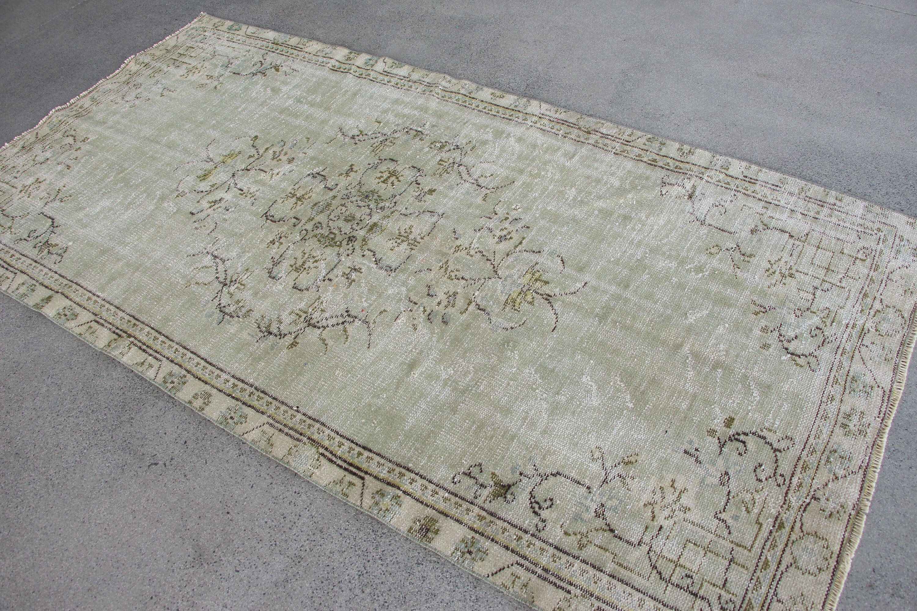 Floor Rugs, Bedroom Rugs, Living Room Rug, Vintage Rug, Turkish Rugs, Retro Rugs, 4.2x8.4 ft Area Rugs, Green Home Decor Rug