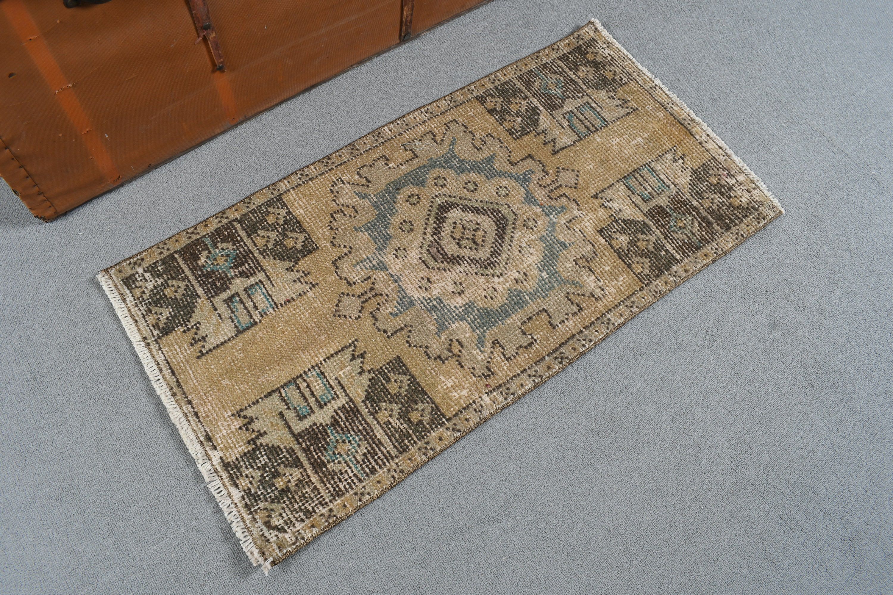 Vintage Halılar, Türk Halısı, Küçük Boho Halısı, Yeşil 1.6x3.1 ft Küçük Halılar, Banyo Halıları, Ev Dekor Halısı