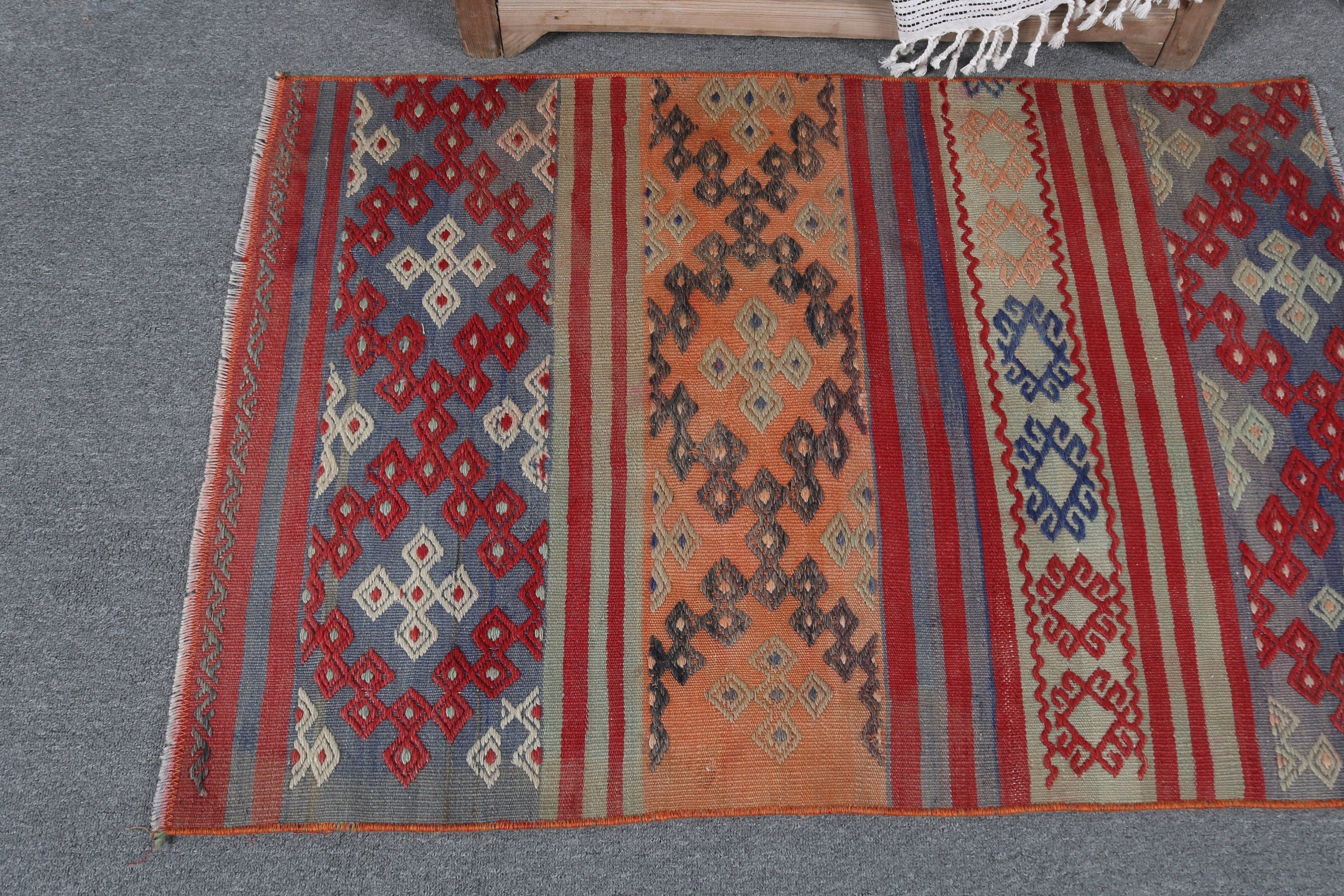 Turkish Rug, Kilim, Bathroom Rugs, Vintage Rugs, Kitchen Rugs, Door Mat Rugs, Neutral Rug, Purple Home Decor Rugs, 2.5x3.6 ft Small Rug