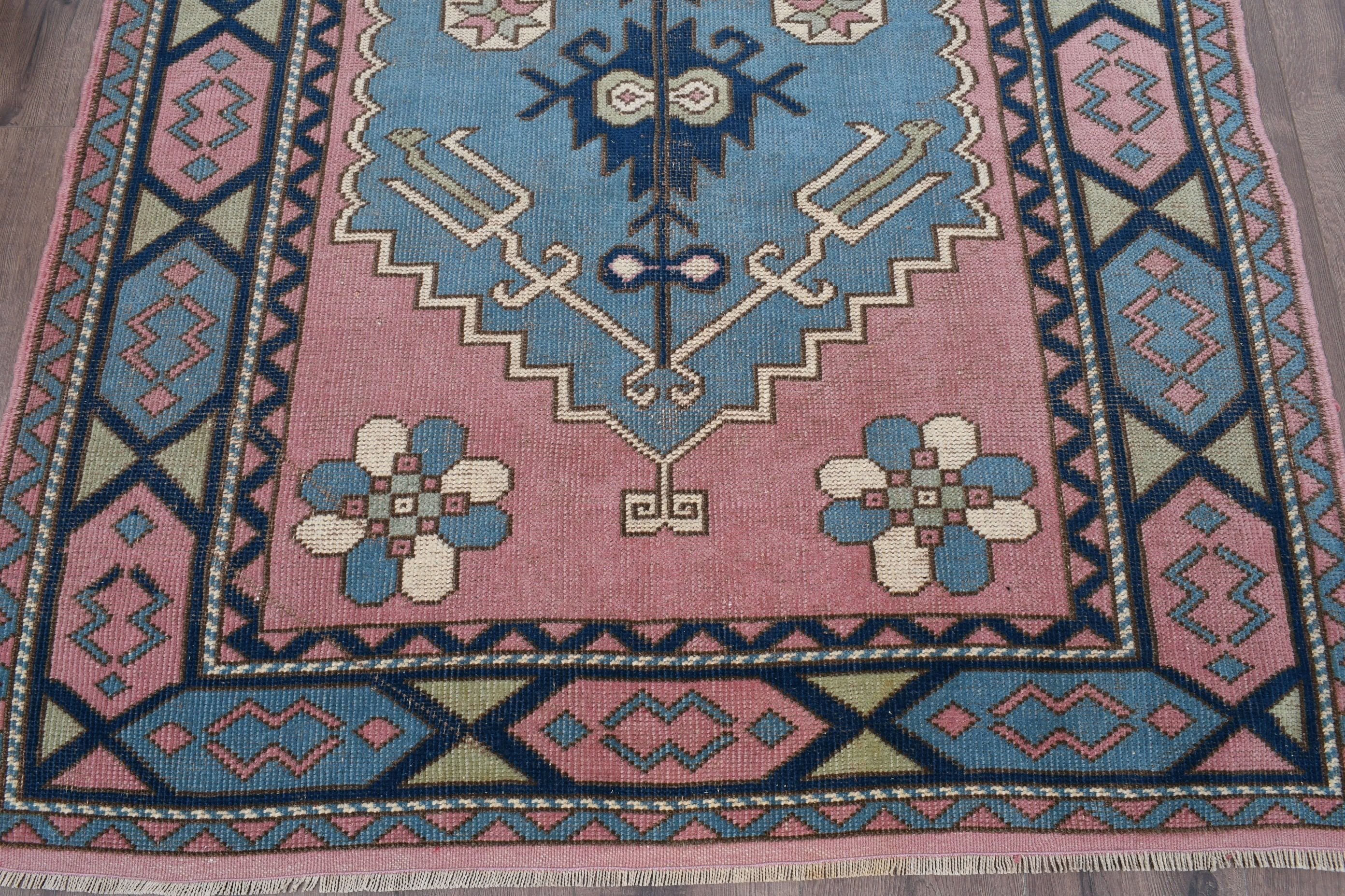 Vintage Rug, Pink Kitchen Rug, Anatolian Rug, 4.3x7 ft Area Rug, Bedroom Rugs, Hand Woven Rugs, Indoor Rugs, Rugs for Area, Turkish Rugs
