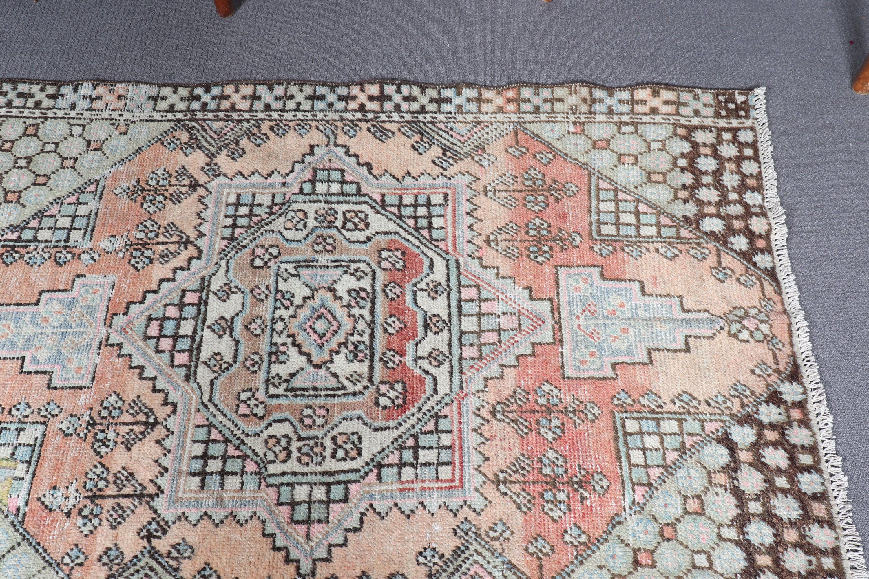 Yurt Halıları, Turuncu 3.6x4.8 ft Accent Halı, Yatak Odası Halıları, Mutfak Halıları, Ev Dekorasyonu Halıları, Vintage Halılar, Türk Halıları, Çocuk Halıları