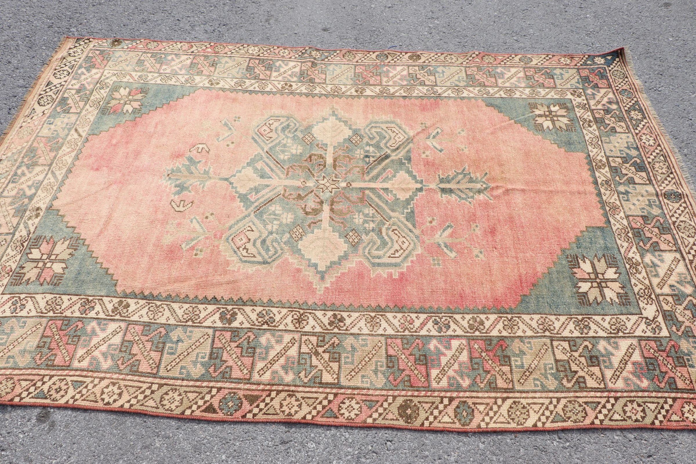 Antique Rugs, Vintage Decor Rugs, Rugs for Bedroom, Wool Rugs, Vintage Rugs, 5.2x7.6 ft Area Rug, Kitchen Rug, Red Floor Rug, Turkish Rugs