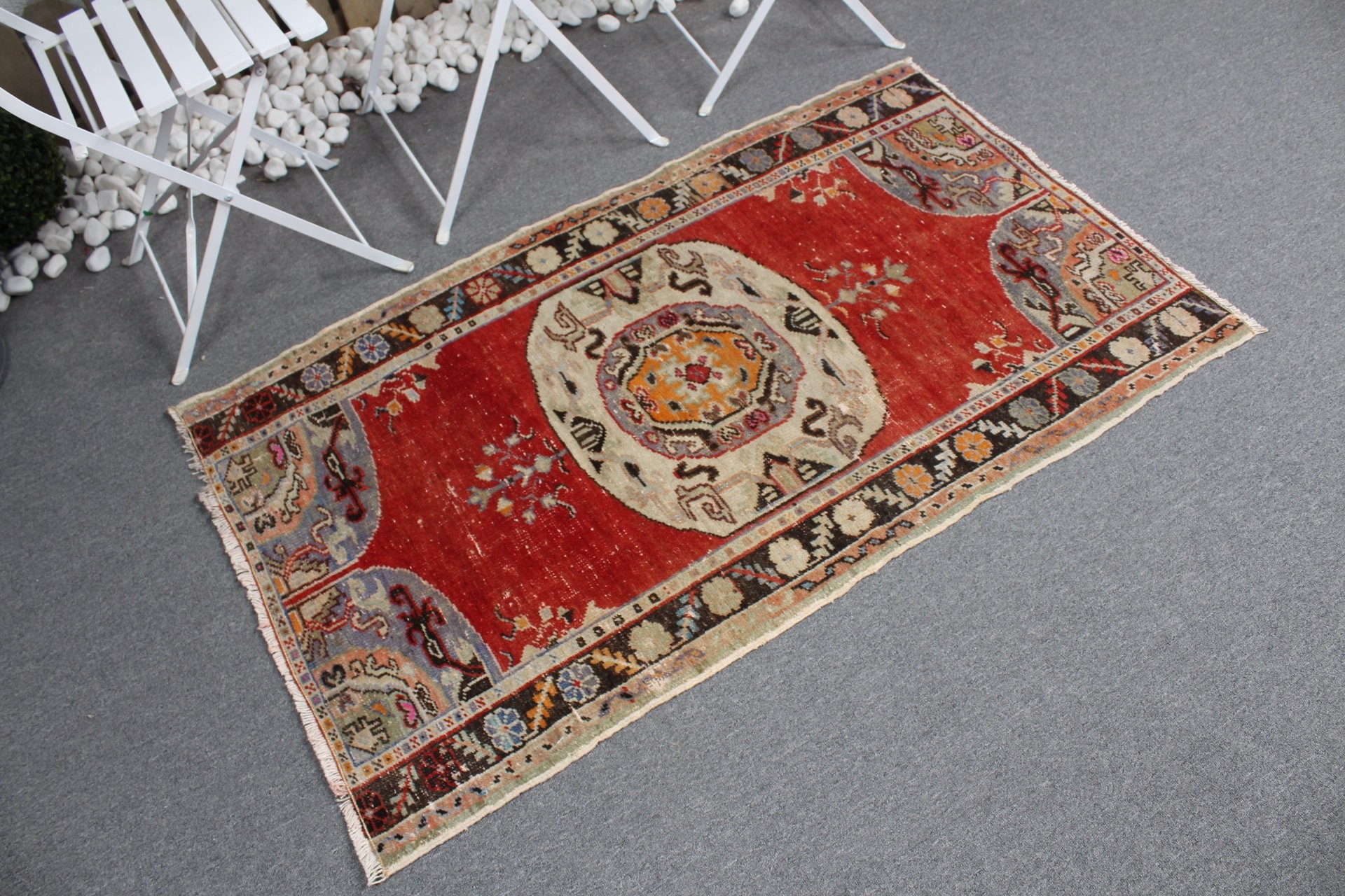 Rugs for Nursery, Cute Bath Mat Rug, Kitchen Rug, Oriental Rug, Red Oushak Rugs, 2.8x4.7 ft Small Rug, Vintage Rug, Turkish Rugs, Entry Rug