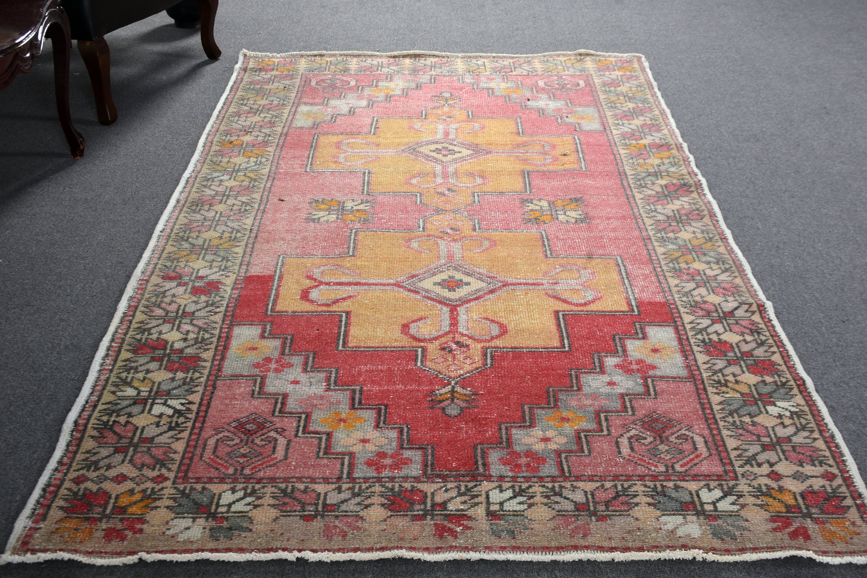 Yün Halı, Kırmızı Antika Halı, Soğuk Halı, Boho Bölge Halısı Halıları, 4,5x8,3 ft Alan Halıları, Yatak Odası Halıları, Çocuk Halısı, Vintage Halı, Türk Halısı