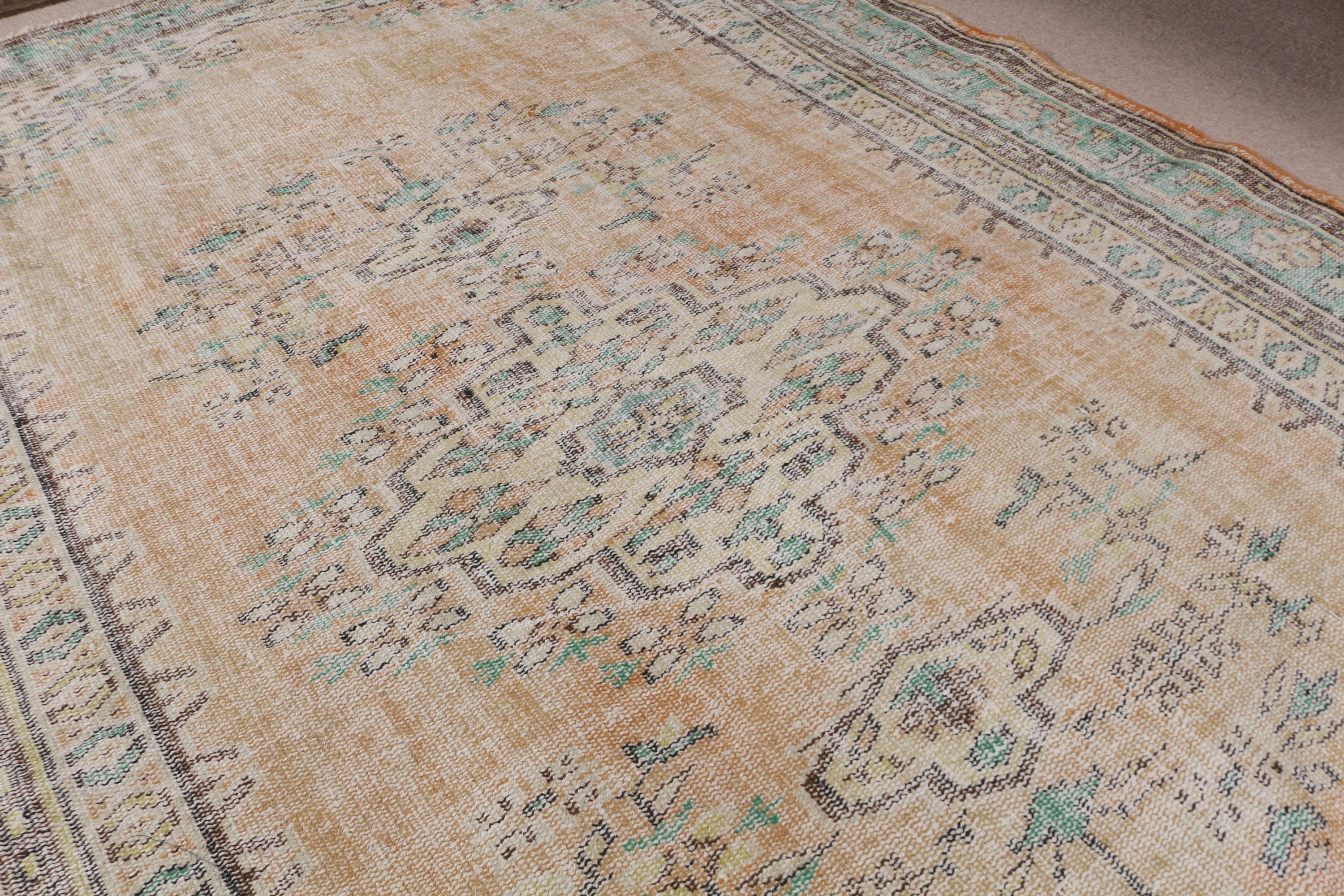 Green Statement Rug, Living Room Rugs, Kitchen Rug, Vintage Rugs, Outdoor Rugs, Salon Rug, Boho Rug, Turkish Rug, 5.7x8.6 ft Large Rugs