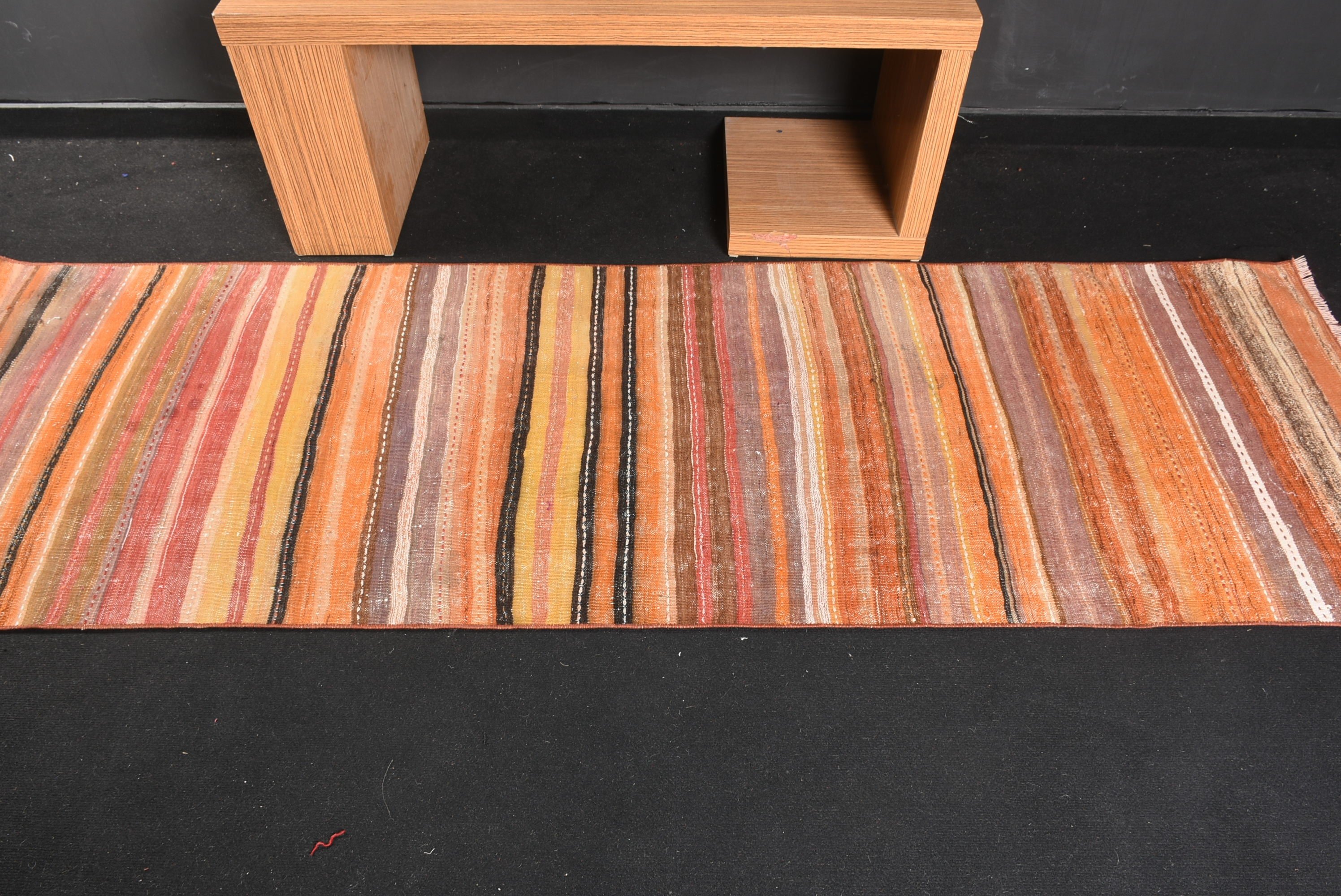 Kilim, Koridor Halısı, 2,9x8,4 ft Yolluk Halıları, Turuncu Fas Halıları, Vintage Halı, Oushak Halısı, Anadolu Halısı, Türk Halısı, Koridor Halıları