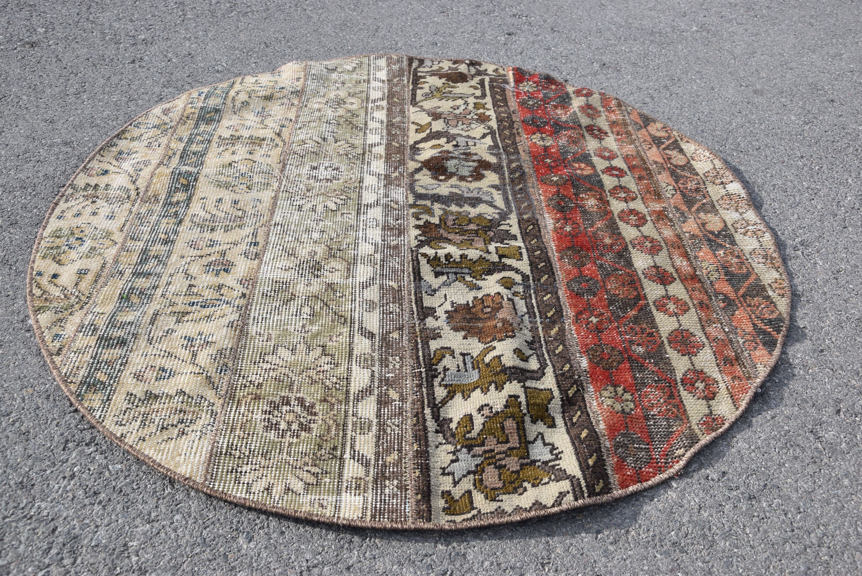 Rugs for Kitchen, Home Decor Rug, Turkish Rug, Bedroom Rugs, Car Mat Rugs, Beige Kitchen Rugs, Vintage Rug, Art Rug, 3.6x3.6 ft Small Rugs