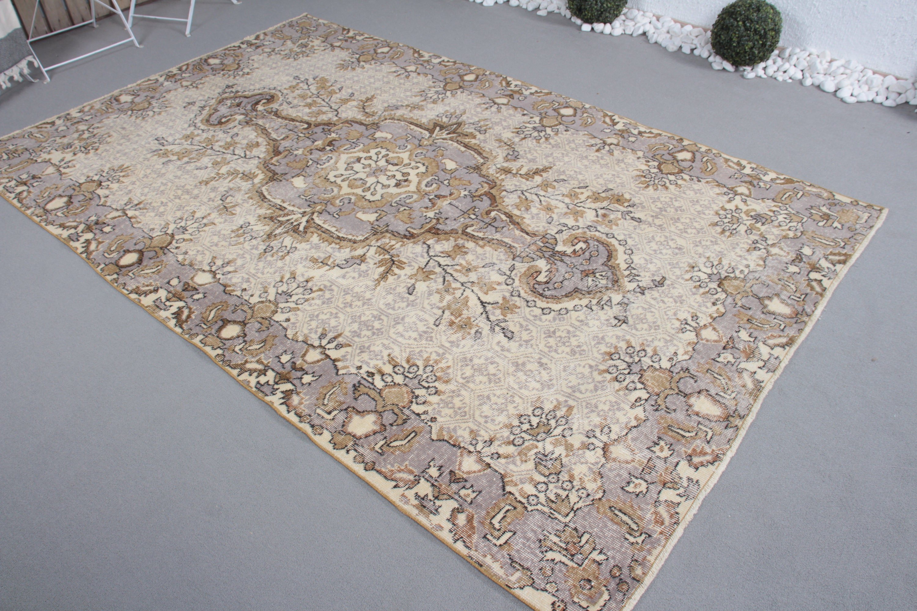 Beige  5.4x8.5 ft Large Rug, Living Room Rugs, Turkish Rug, Vintage Rug, Moroccan Rugs, Floor Rug, Salon Rug