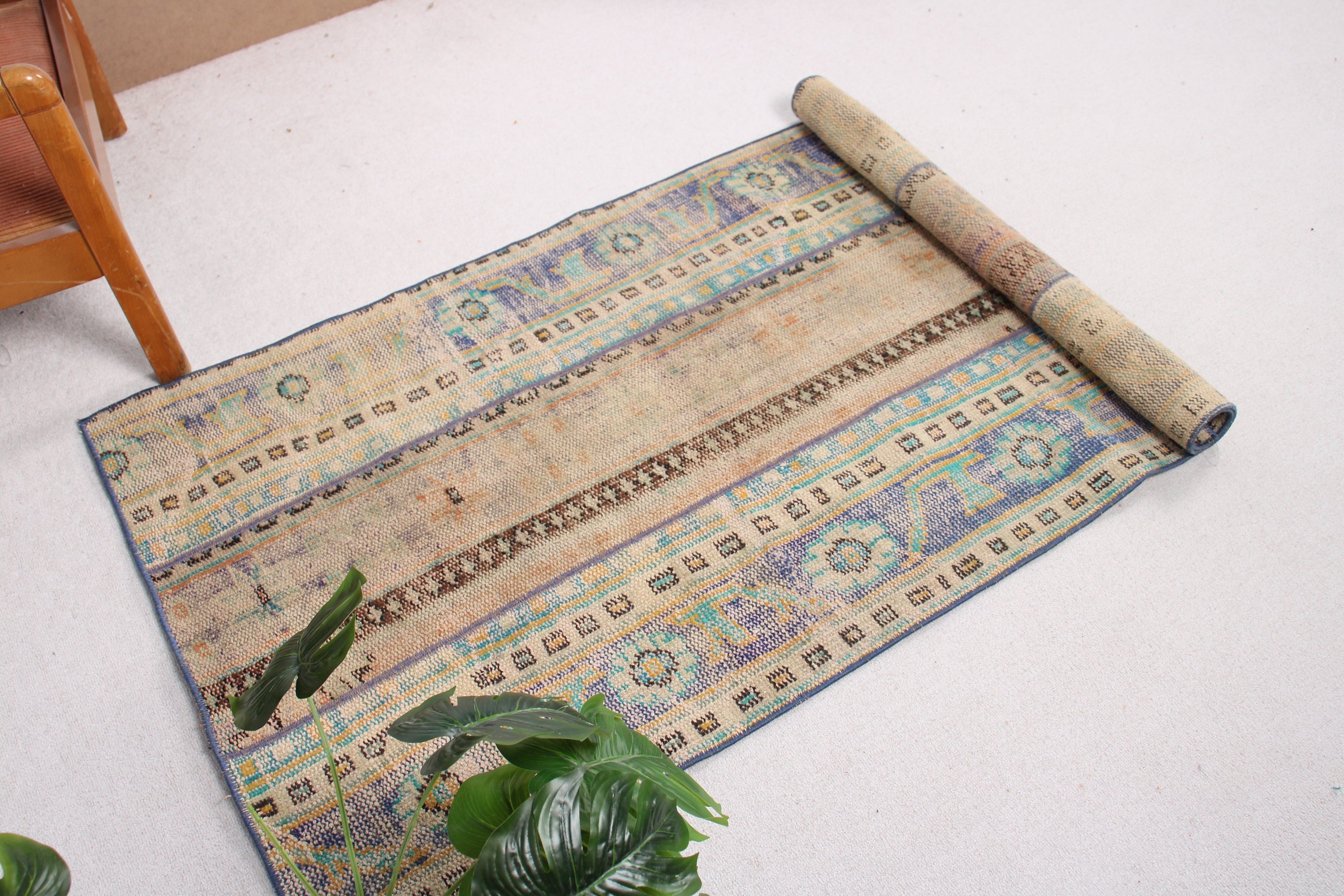 Kabile Halıları, Yatak Odası Halısı, Vintage Halılar, Bej Fas Halısı, Antika Halılar, 2,9x5,5 ft Accent Halı, Boho Accent Halı, Türk Halıları, Modern Halı