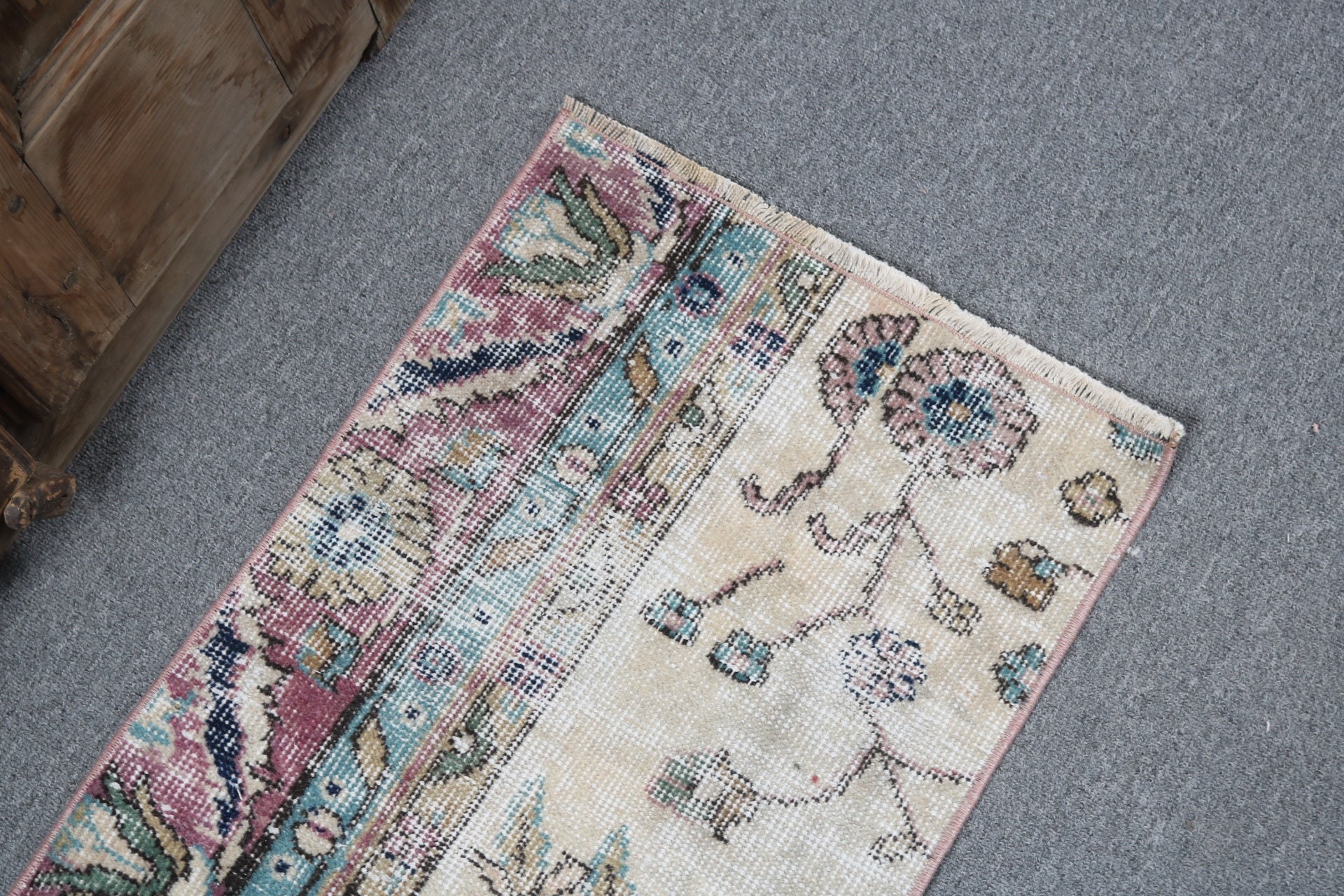 Bath Rugs, Anatolian Rugs, Turkey Rug, Kitchen Rugs, Vintage Rugs, Beige  1.4x2.9 ft Small Rug, Turkish Rug, Floor Rugs