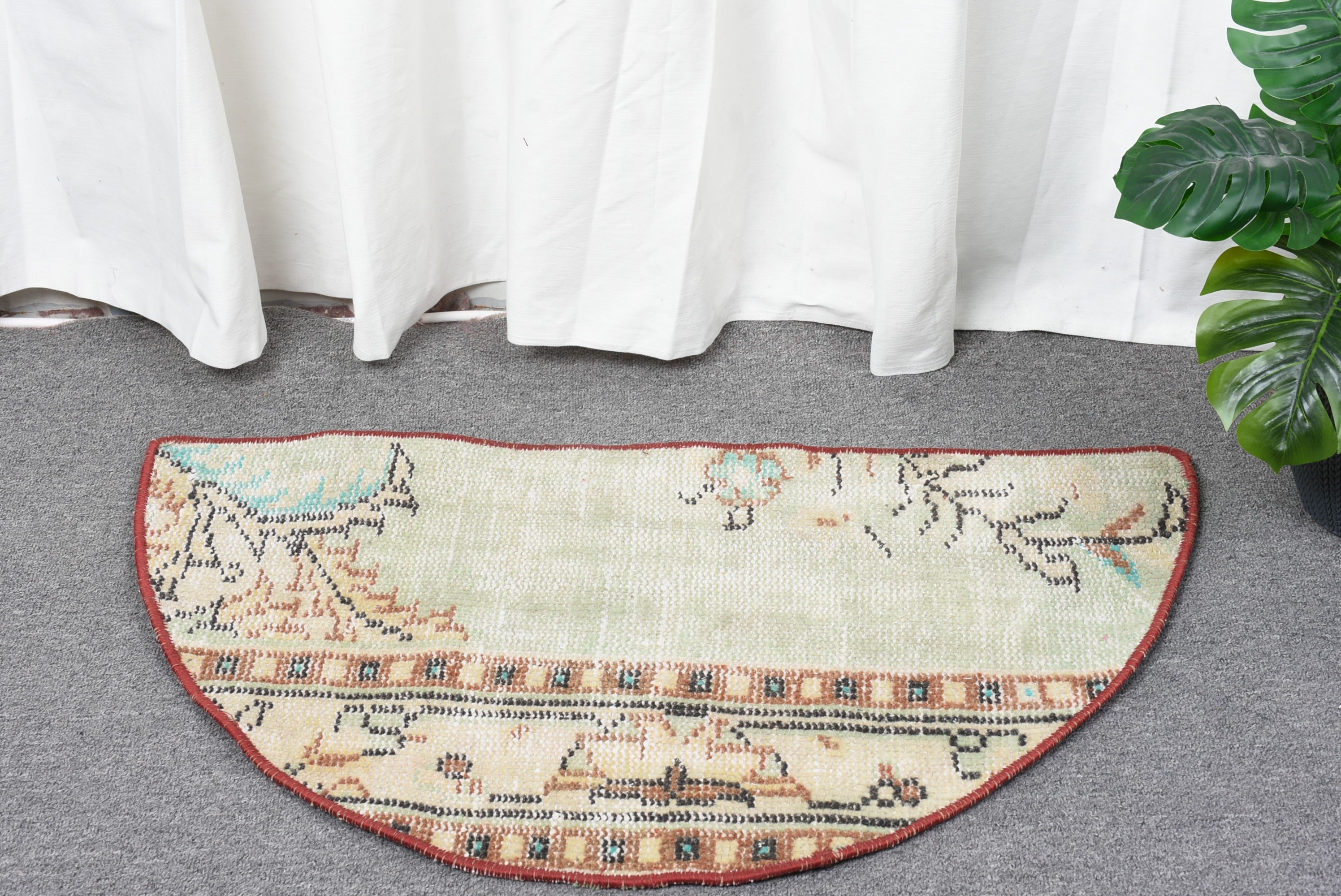 Rugs for Car Mat, Entry Rugs, Turkish Rug, 2.5x1.5 ft Small Rug, Anatolian Rug, Wool Rugs, Green Bedroom Rug, Kitchen Rug, Vintage Rug