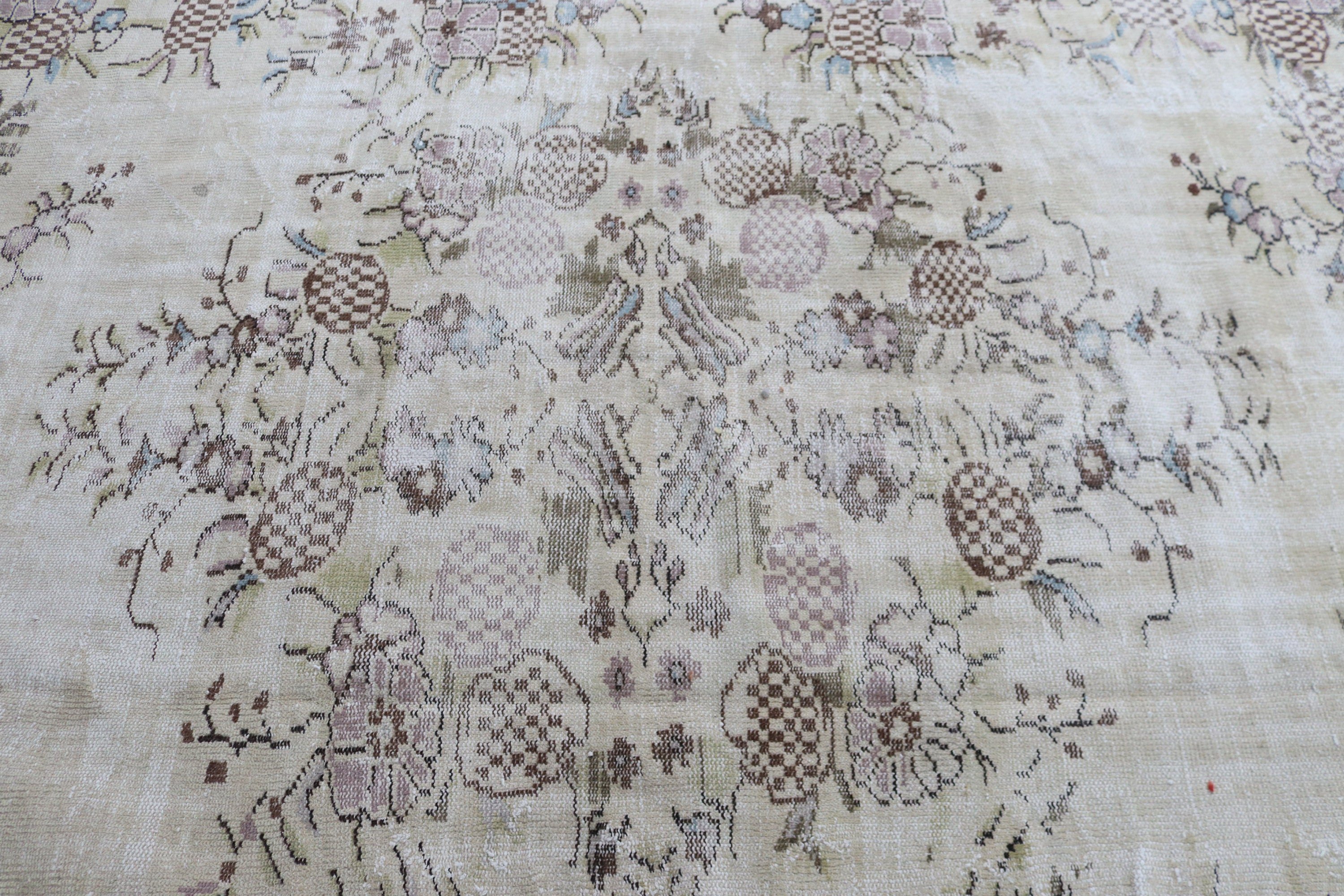 Vintage Rugs, 6.6x9.9 ft Large Rugs, Luxury Rugs, Large Vintage Rug, Turkish Rug, Dining Room Rugs, Beige Antique Rug, Neutral Rug