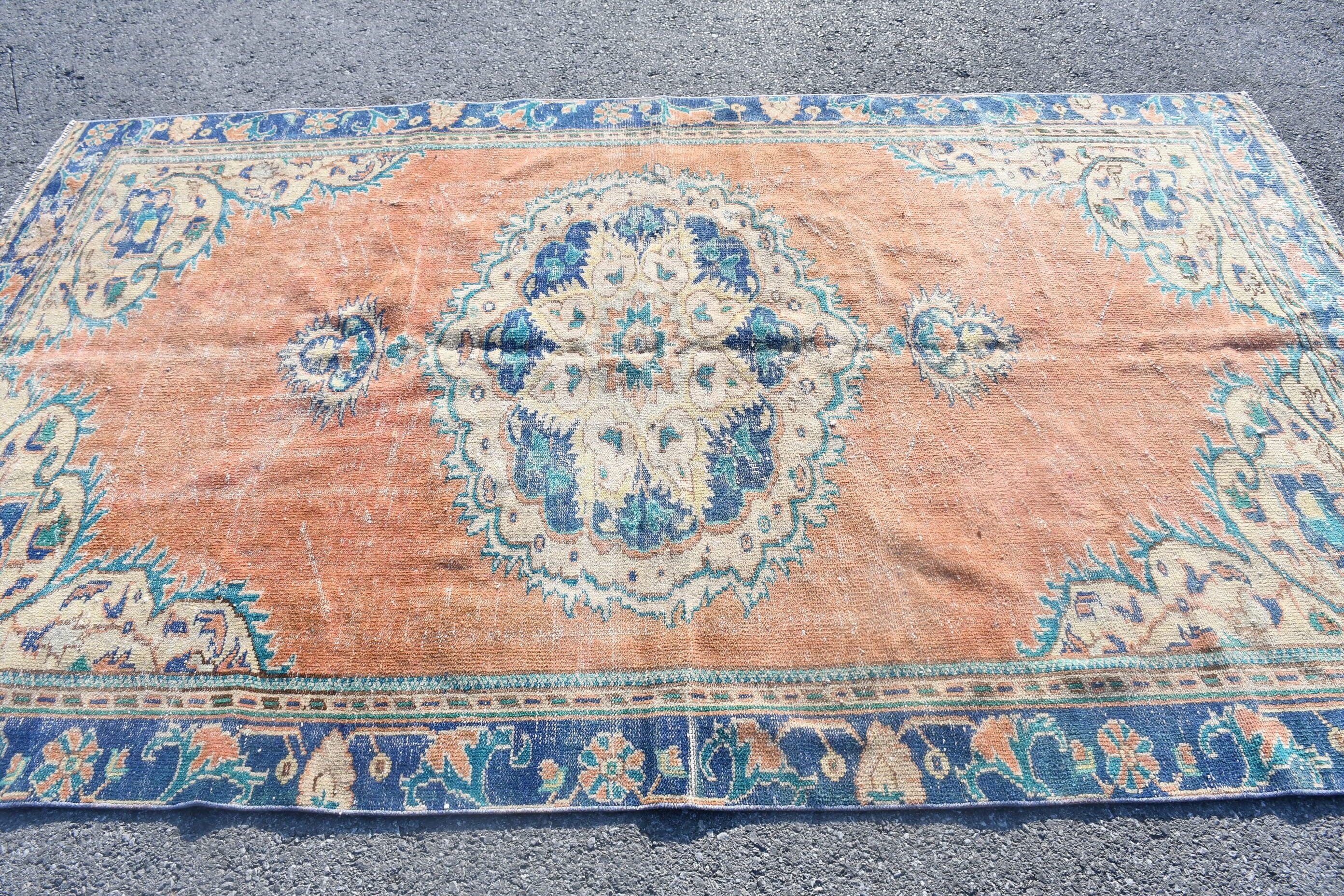 Mutfak Halısı, Yatak Odası Halıları, Salon Halıları, Yemek Odası Halısı, Vintage Halı, Bej Antika Halılar, 6x9.8 ft Büyük Halı, Türk Halısı, Oryantal Halı