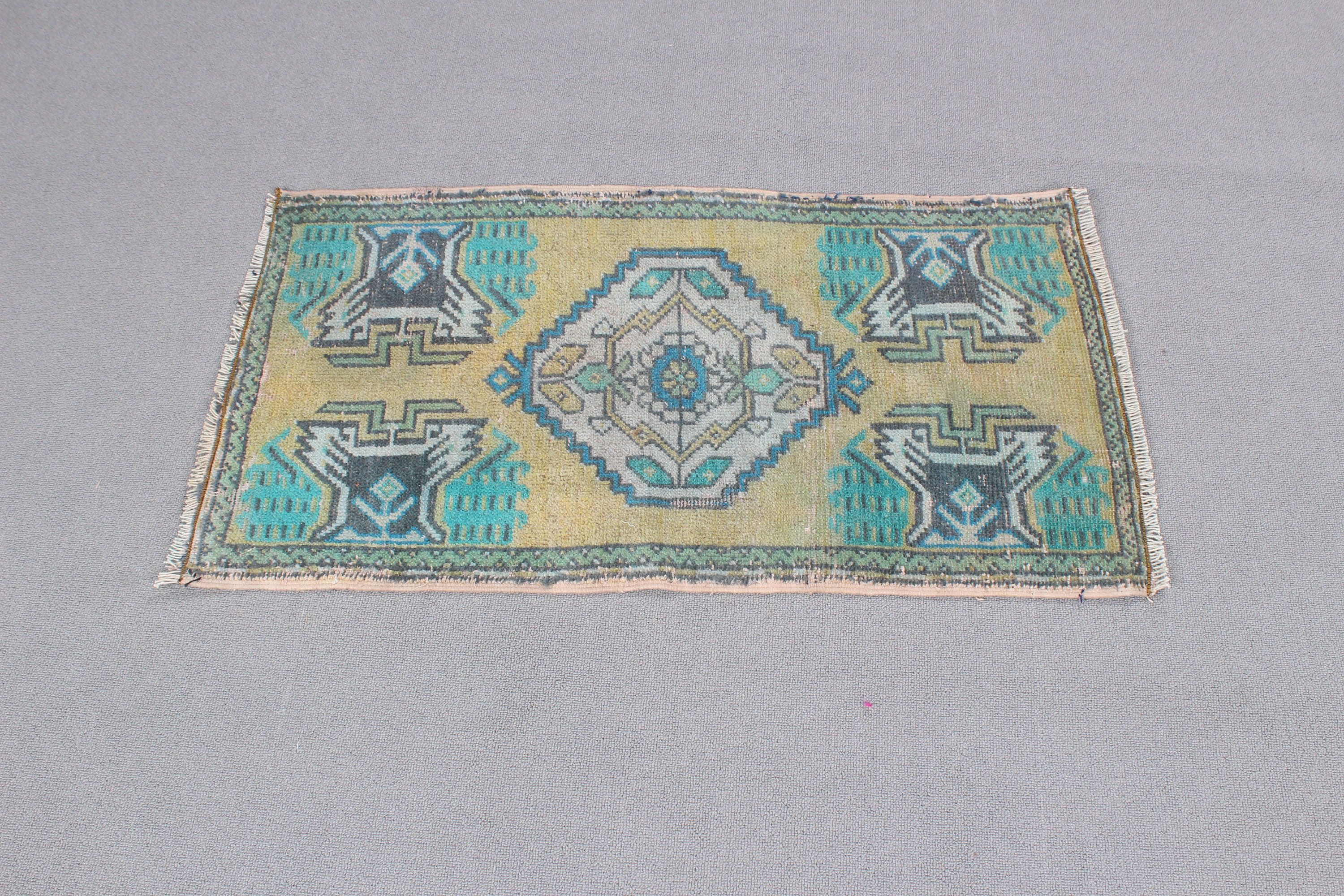 Decorative Rug, Bath Rug, Turkish Rugs, Neutral Rug, Nursery Rug, Green Moroccan Rugs, Moroccan Rugs, 1.7x3.1 ft Small Rugs, Vintage Rugs