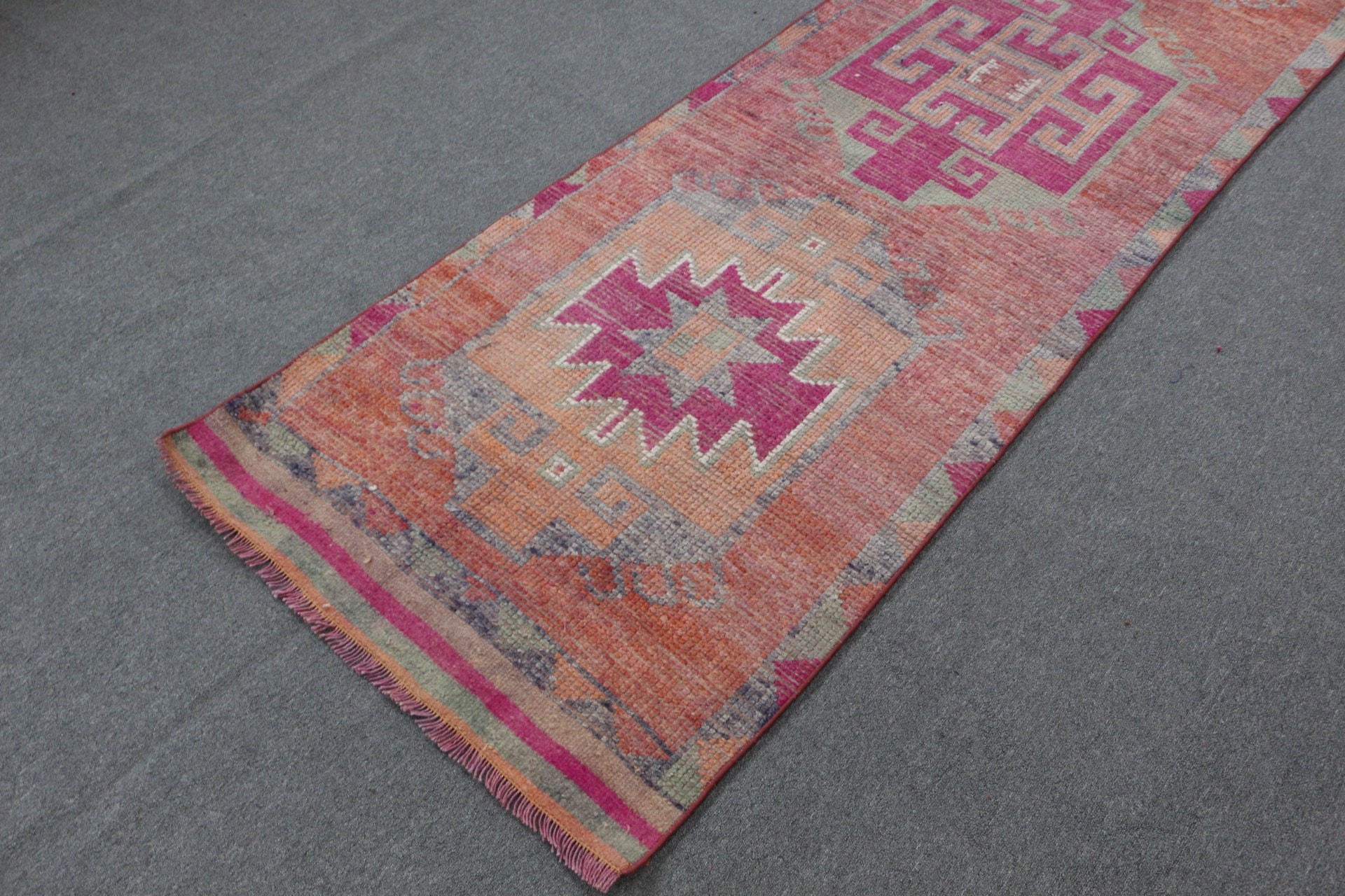 Kitchen Rugs, Oushak Rug, Oriental Rug, 2.9x10.9 ft Runner Rug, Vintage Rugs, Purple Cool Rug, Rugs for Runner, Turkish Rug, Hallway Rug