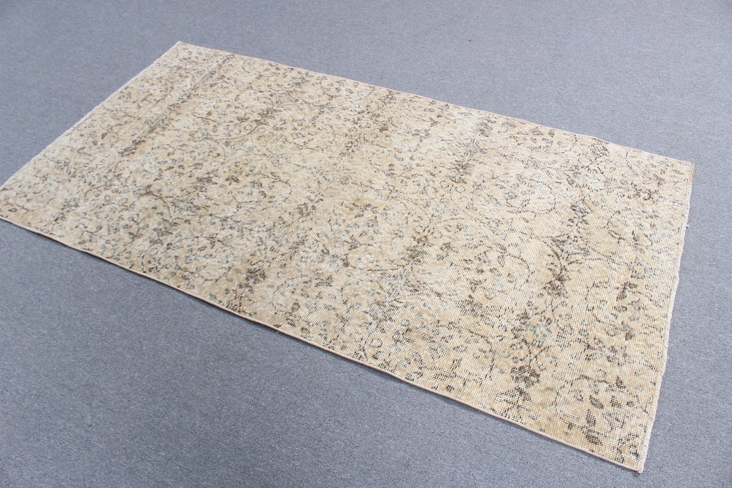 Vintage Accent Rug, Turkish Rugs, Bedroom Rugs, Luxury Rugs, Vintage Rugs, Boho Rug, 3.3x6.2 ft Accent Rug, Beige Luxury Rug