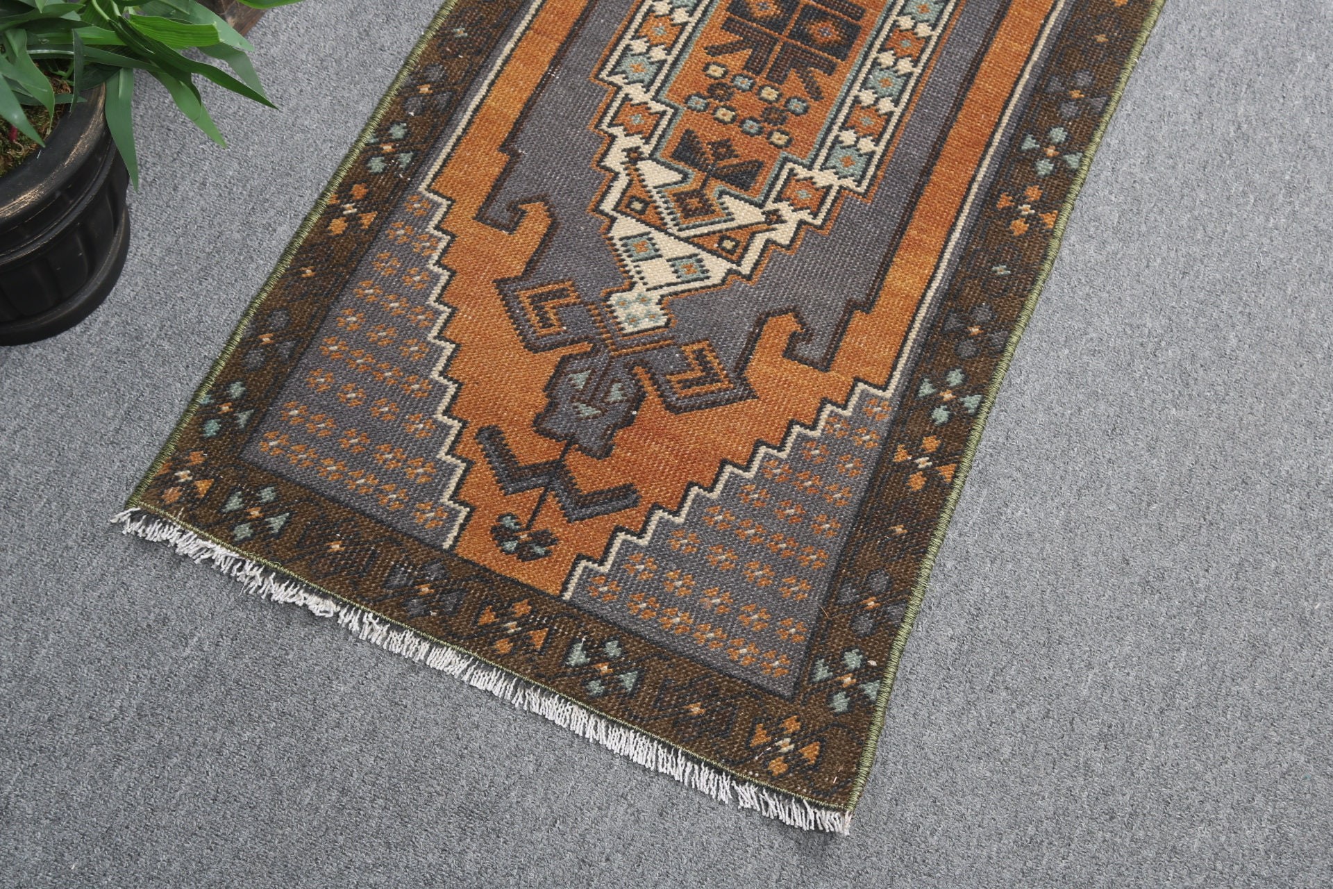 Exotic Rugs, Bedroom Rugs, Small Boho Rug, Turkish Rug, Bathroom Rugs, Vintage Rug, Brown Antique Rugs, Kitchen Rugs, 1.6x3.3 ft Small Rug