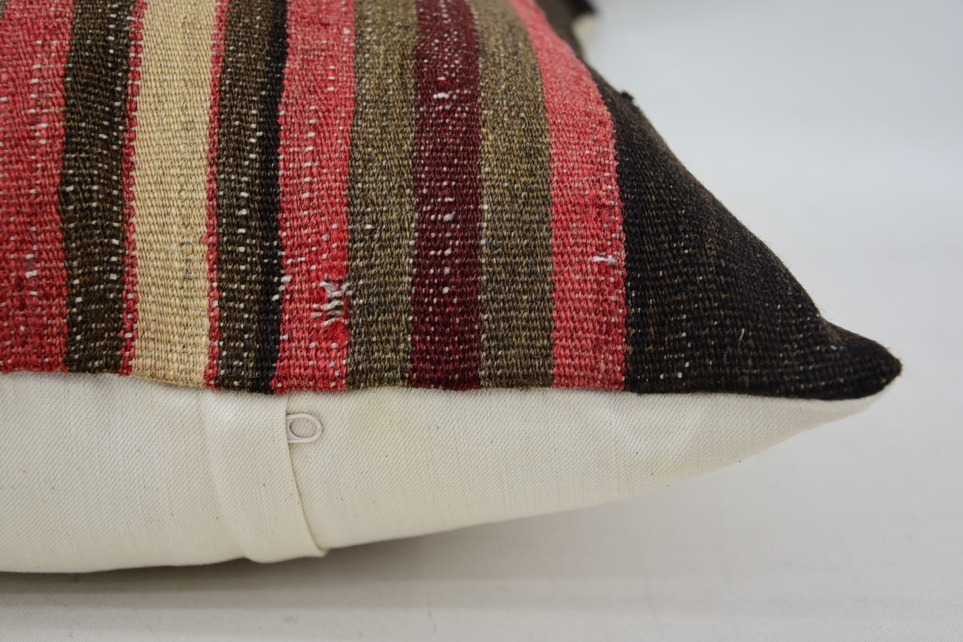 Throw Kilim Pillow, Bolster Throw Pillow Sham, Aesthetic Pillow Sham, Boho Pillow, Antique Pillows, 16"x24" Brown Pillow Sham