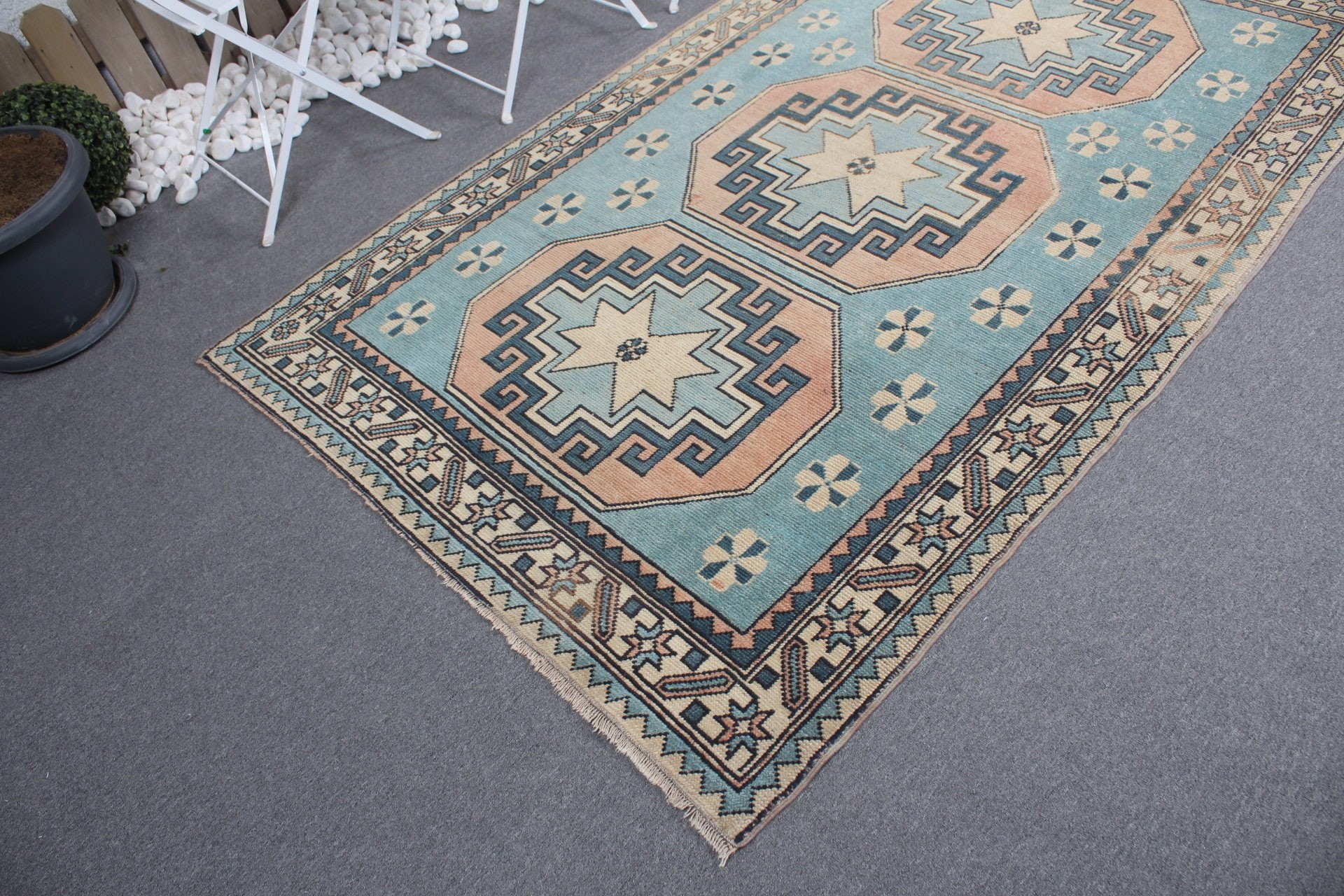 Ethnic Rug, Kitchen Rug, Vintage Rugs, Rugs for Area, Turkish Rug, 4.3x7 ft Area Rug, Vintage Decor Rugs, Anatolian Rugs, Blue Bedroom Rugs