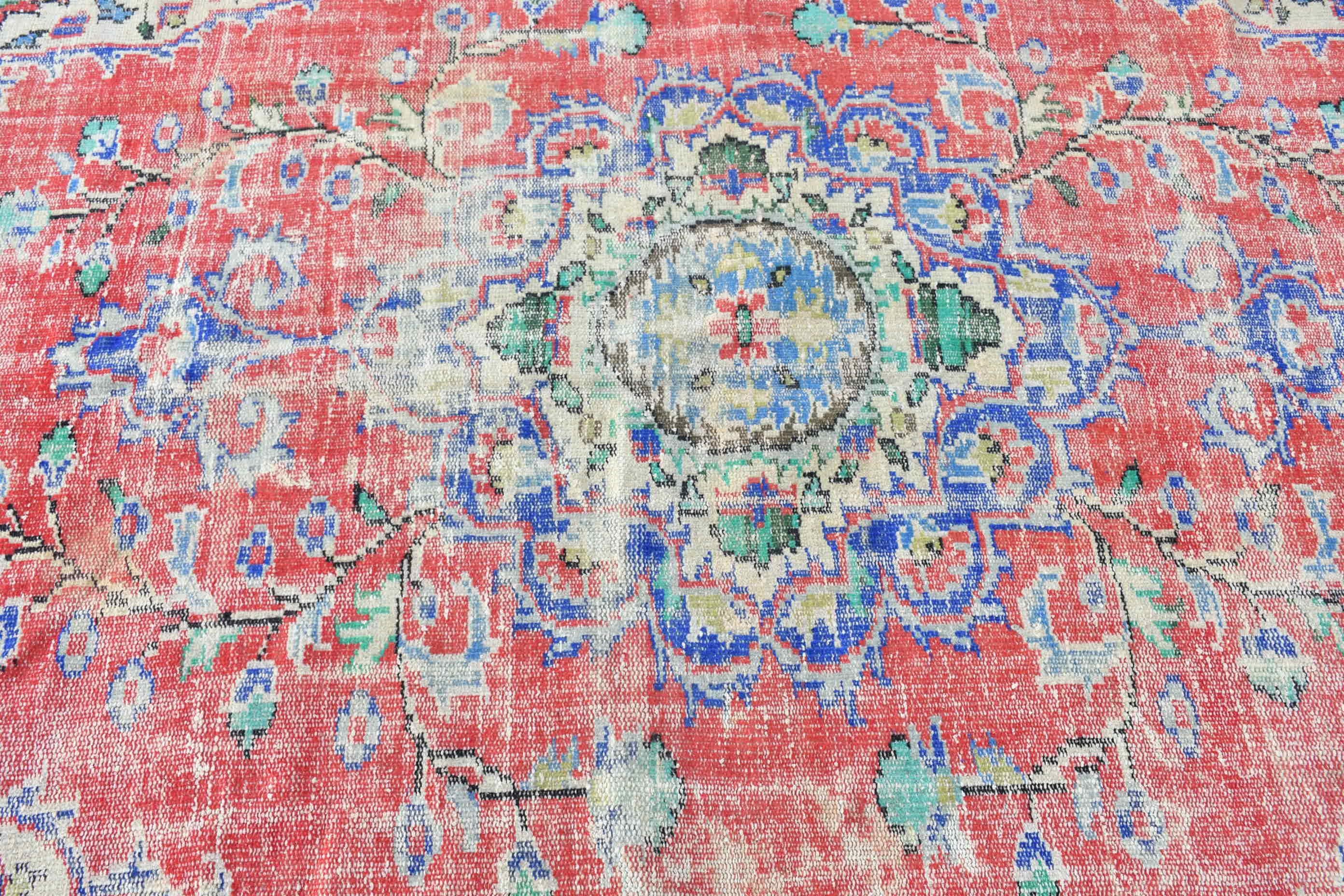 Wool Rug, Bedroom Rugs, Kitchen Rug, Red Oushak Rug, Rugs for Bedroom, 4.7x8.5 ft Area Rug, Vintage Rug, Turkish Rug, Floor Rug, Pale Rug