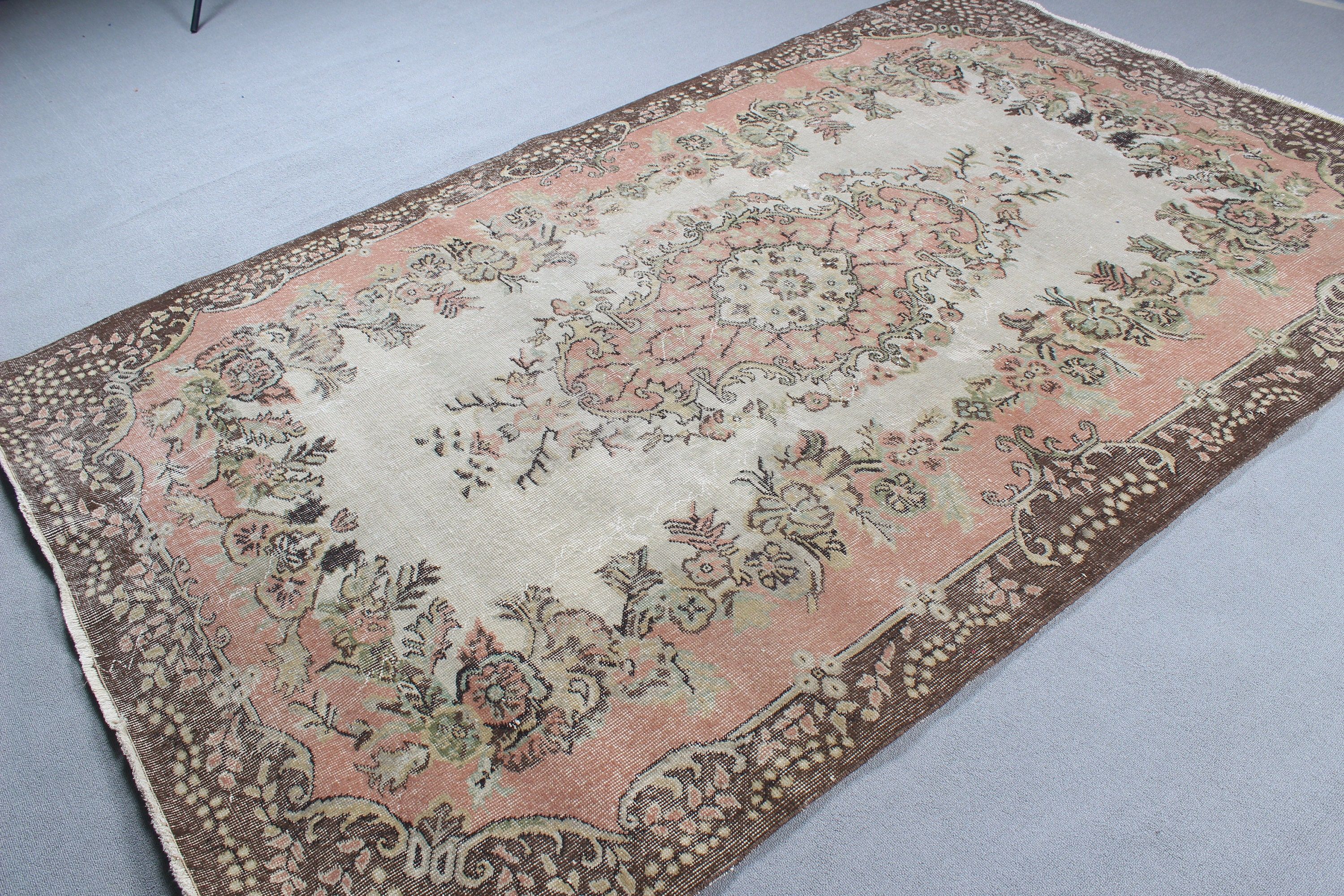 6.1x9.5 ft Large Rugs, Oushak Rug, Floor Rugs, Salon Rugs, Vintage Decor Rugs, Vintage Rug, Turkish Rugs, Beige Boho Rugs, Large Boho Rugs