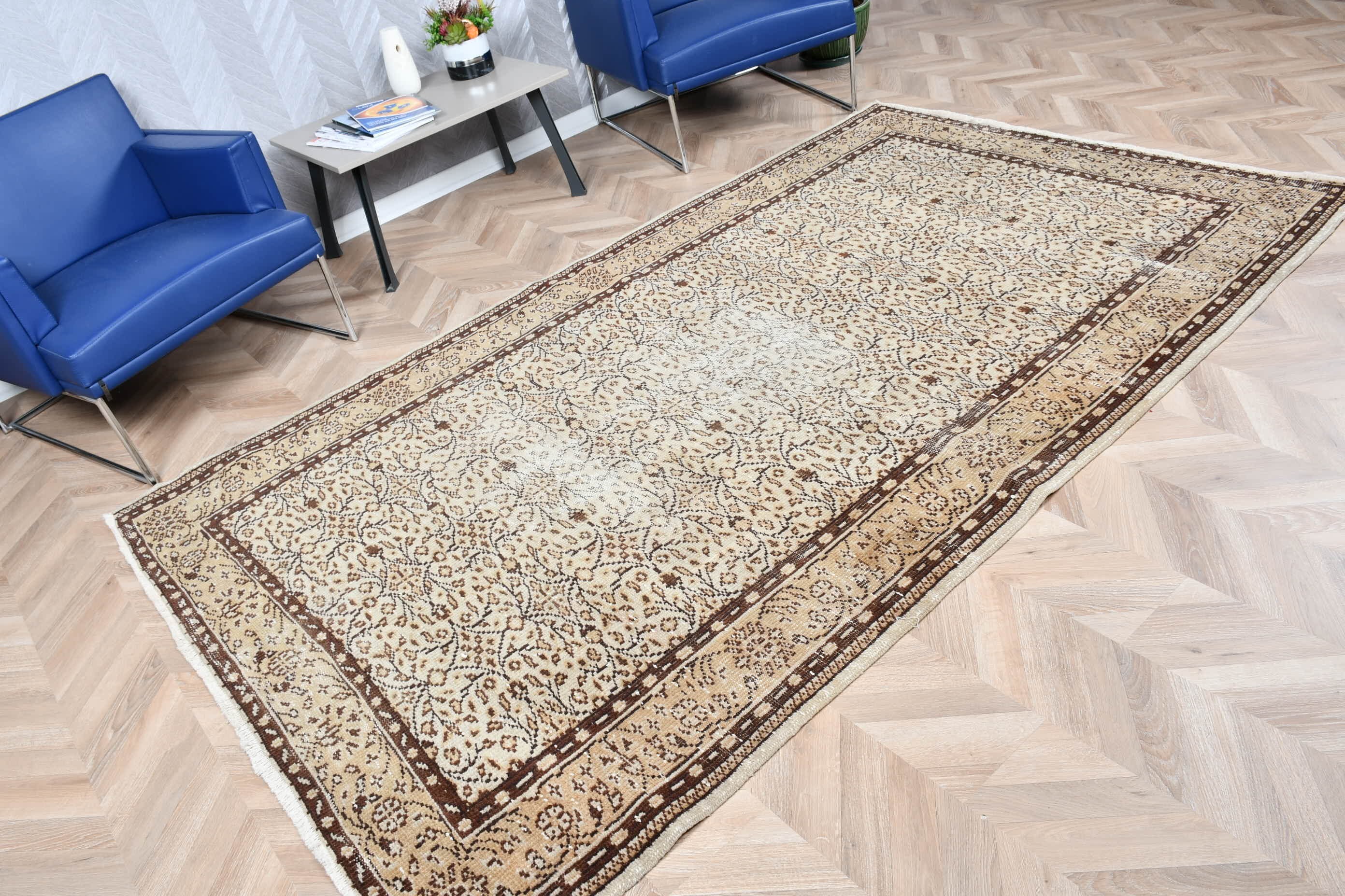 Vintage Halı, Türk Halısı, Ev Dekorasyonu Halısı, Yemek Odası Halısı, Fas Halısı, Boho Halısı, Salon Halısı, Bej 5.2x8.9 ft Büyük Halı