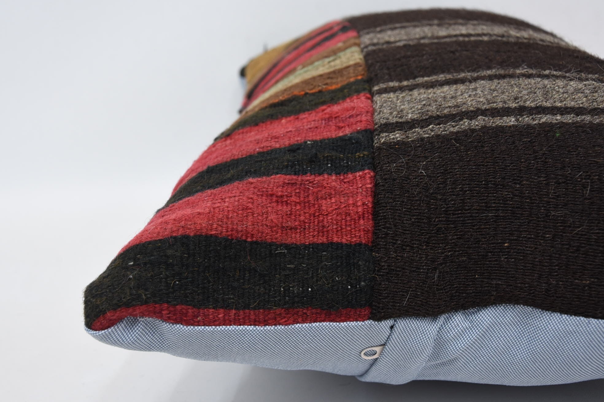 Meditation Cushion, Ethnical Kilim Rug Pillow, Ottoman Pillow Case, 16"x24" Brown Cushion, Kilim Pillow, Retro Pillow, Home Decor Pillow