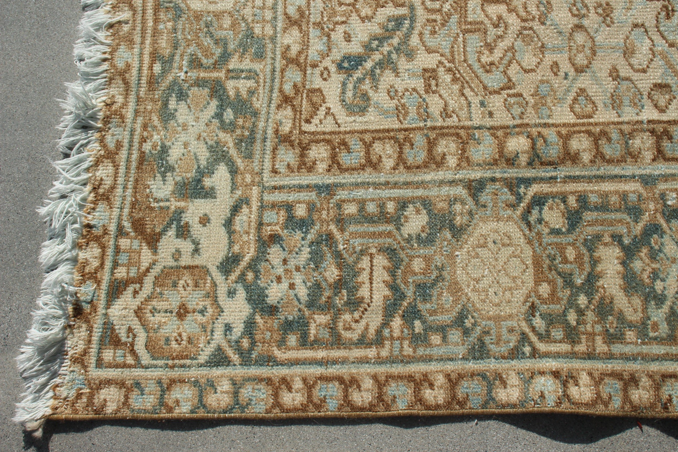 Turkish Rug, Antique Rug, Neutral Rug, Blue Statement Rugs, Vintage Rugs, Living Room Rug, Dining Room Rugs, 7.5x10.3 ft Oversize Rugs