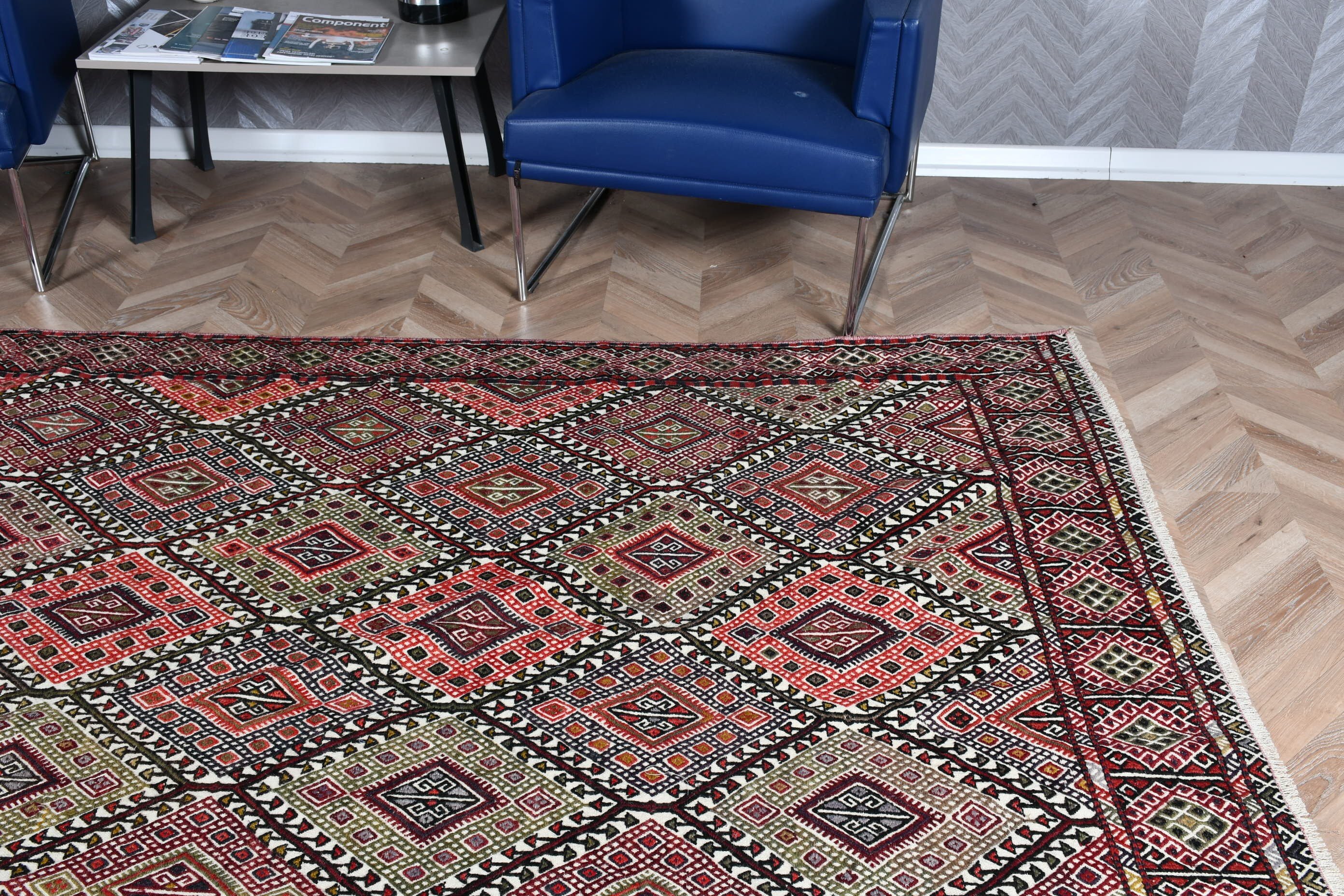 Living Room Rug, Vintage Rug, Turkish Rug, Salon Rug, Moroccan Rug, Beige Bedroom Rug, Kilim, 5.2x10.7 ft Large Rugs