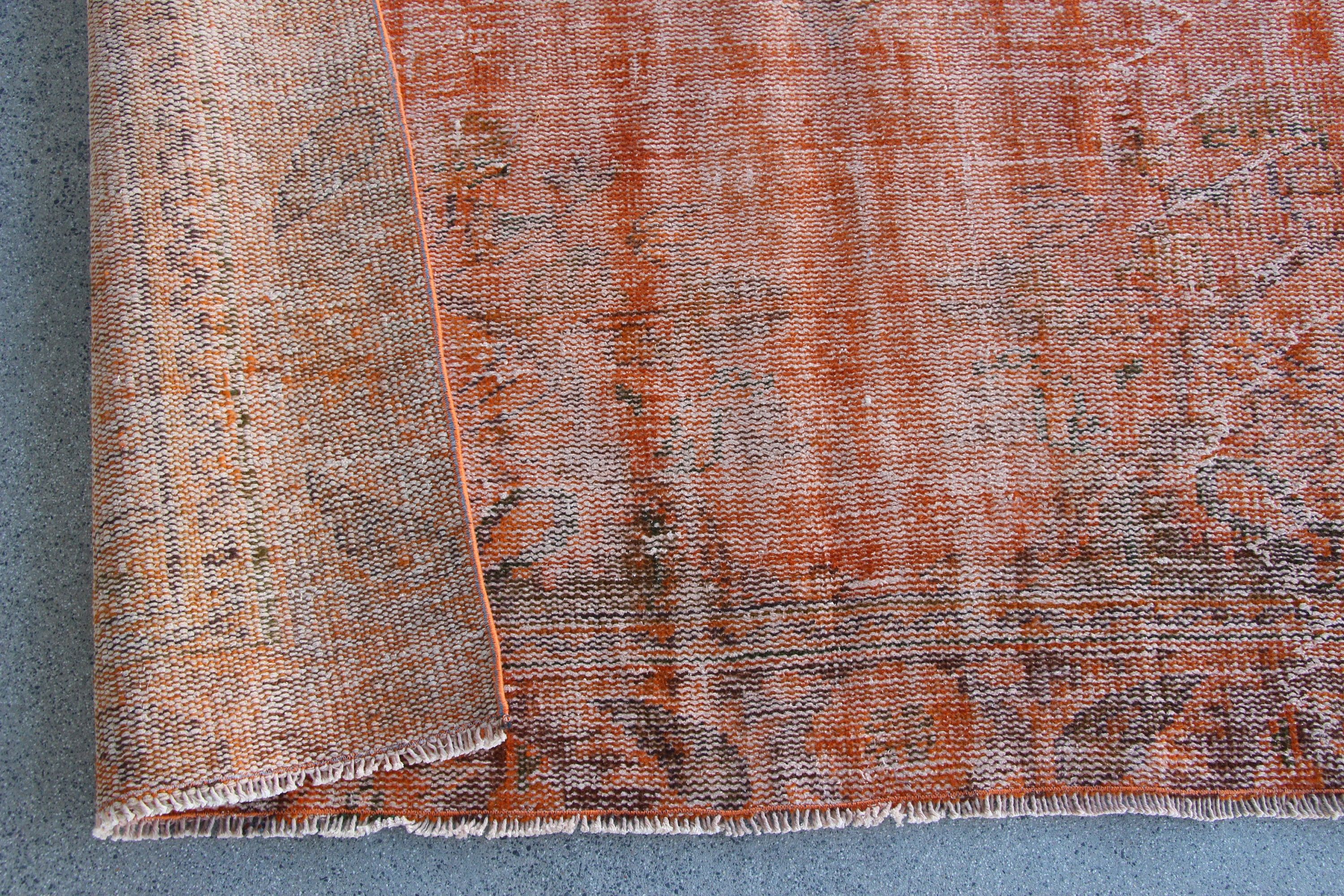 5.5x8.2 ft Large Rug, Rugs for Bedroom, Vintage Rug, Boho Rug, Bedroom Rug, Living Room Rug, Oushak Rug, Orange Anatolian Rugs, Turkish Rug