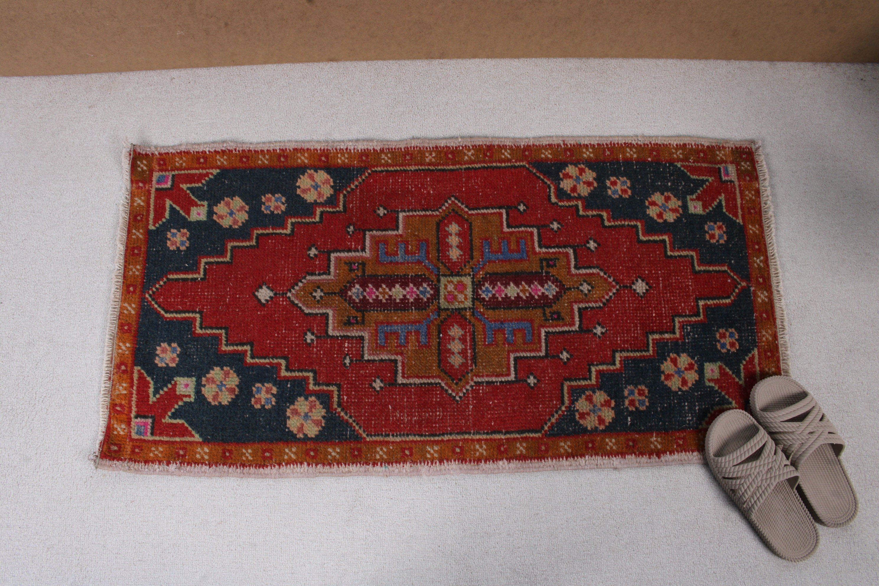 Türk Halıları, El Dokuma Halısı, Anadolu Halıları, Araba Paspas Halısı, Mavi Lüks Halılar, Vintage Halı, 1.7x3.4 ft Küçük Halılar, Küçük Vintage Halılar