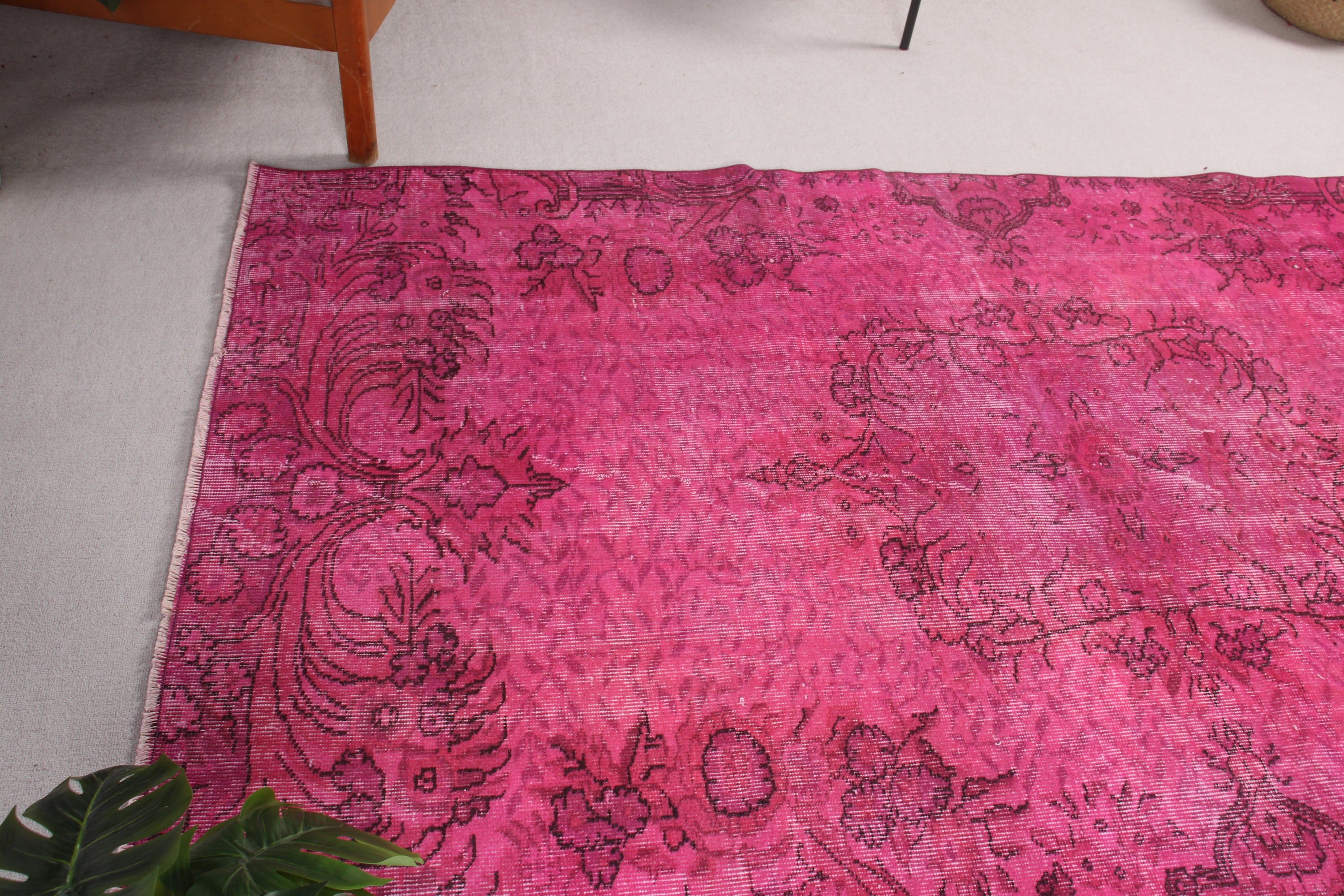 El Dokuma Halı, Türk Halıları, Mutfak Halıları, Lüks Halı, Pembe 4,4x8,1 ft Alan Halıları, Kabile Halısı, Yemek Odası Halısı, Vintage Halılar