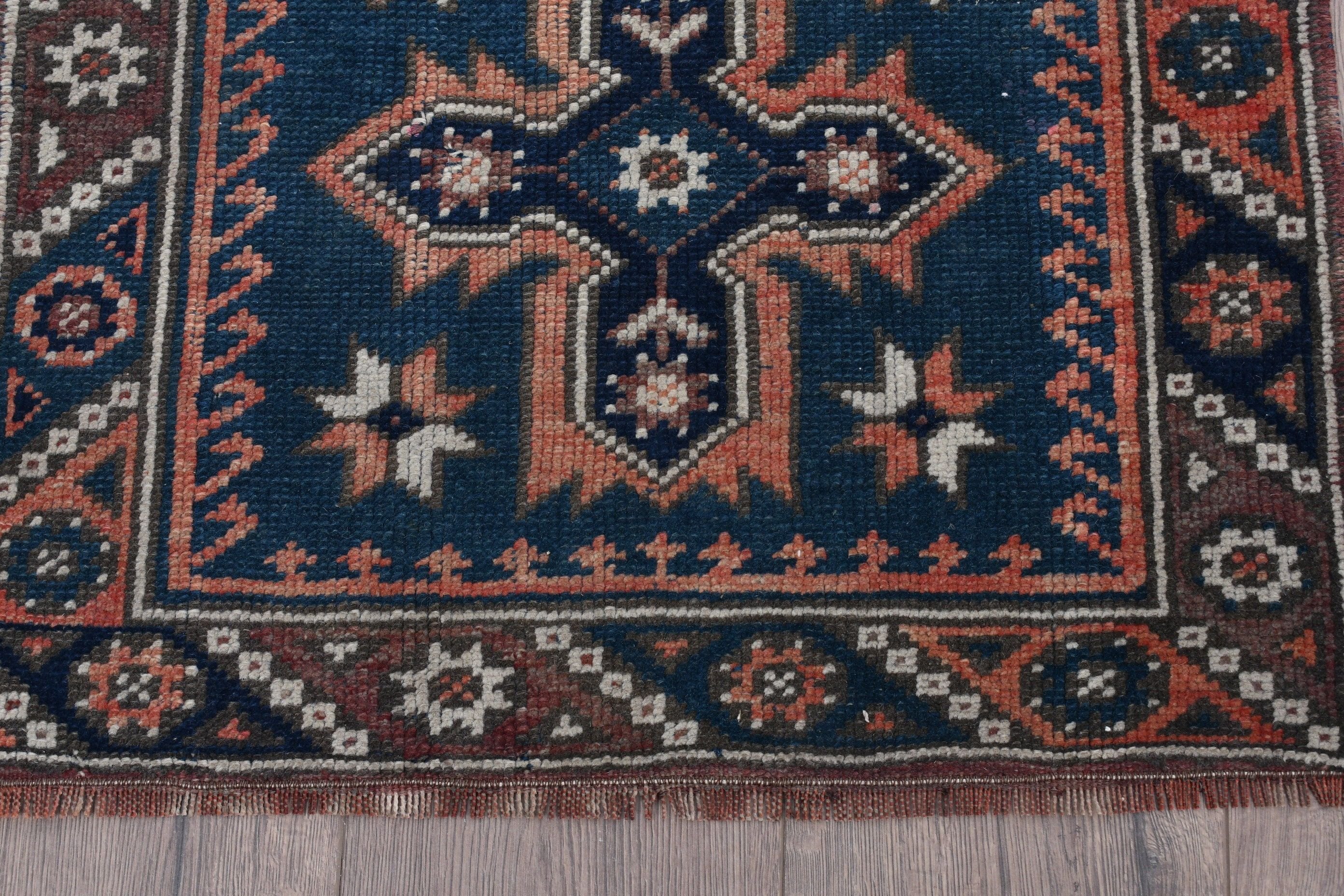 Entry Rug, 2.1x1.9 ft Small Rugs, Blue Kitchen Rug, Moroccan Rug, Oushak Rug, Vintage Rugs, Turkish Rugs, Nursery Rugs, Rugs for Bathroom