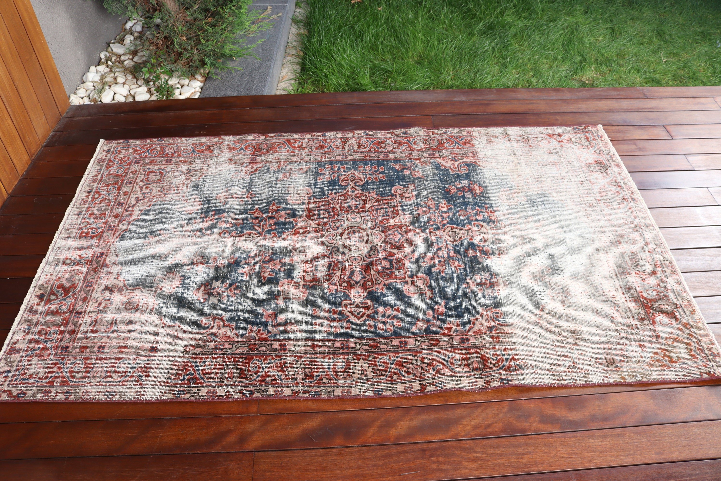 Türk Halısı, Giriş Halıları, Kırmızı Yer Halıları, Vintage Vurgulu Halı, Yün Halı, Vintage Halı, 3,6x6,1 ft Aksan Halıları, Lüks Halı, Aztek Halısı