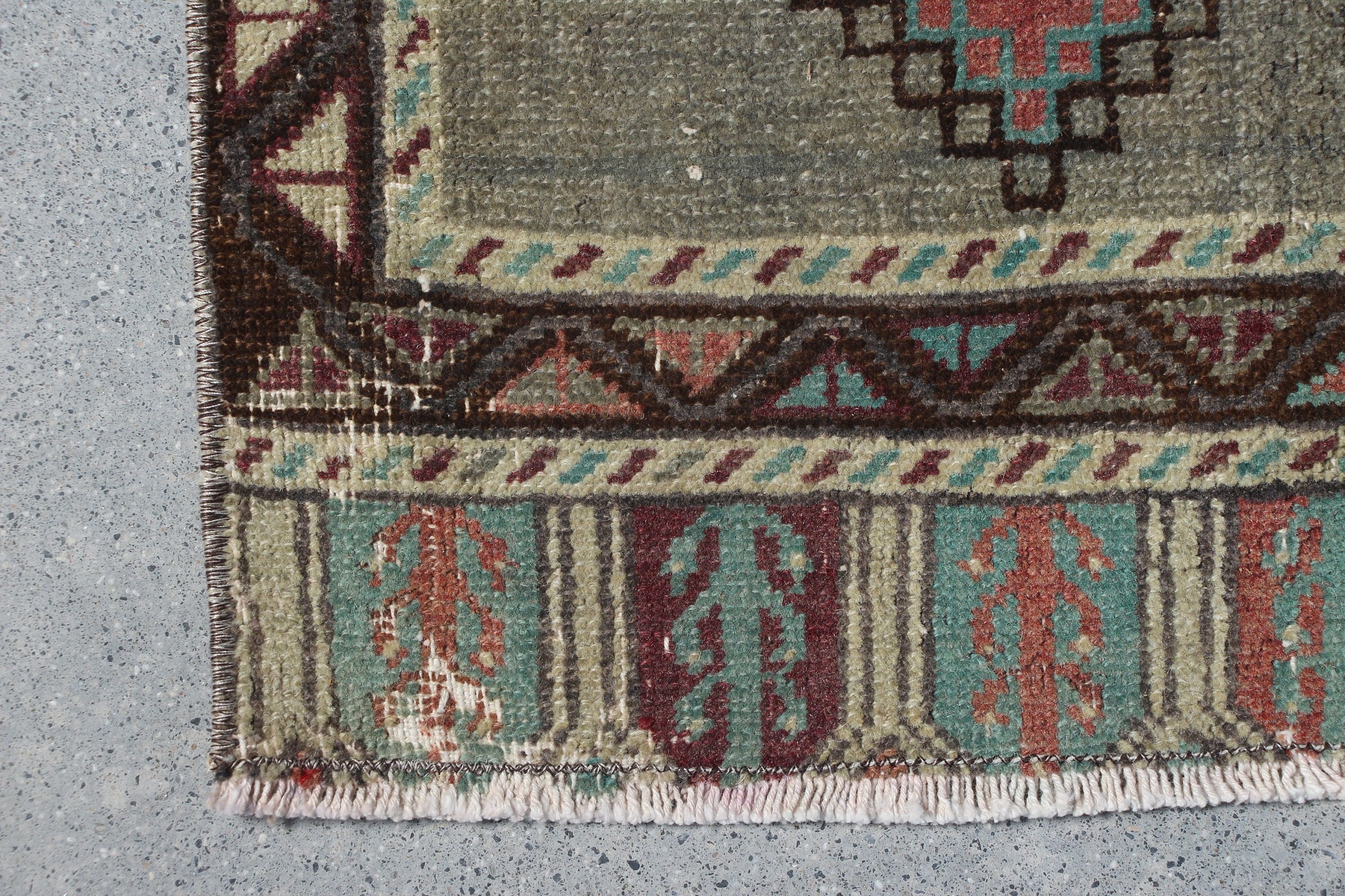 Anatolian Rug, Bright Rug, Kitchen Rug, Wall Hanging Rug, Vintage Rugs, 1.3x3.1 ft Small Rug, Turkish Rug, Bath Rug, Red Moroccan Rug