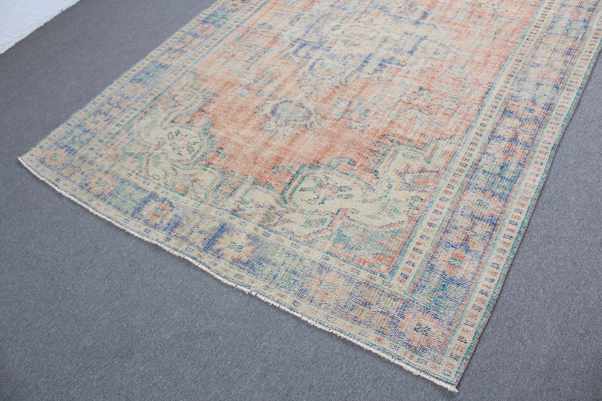 Salon Rug, Anatolian Rug, Boho Rug, Dining Room Rug, Orange Oriental Rug, Vintage Rug, Turkish Rug, Cool Rug, 6.2x8.9 ft Large Rugs