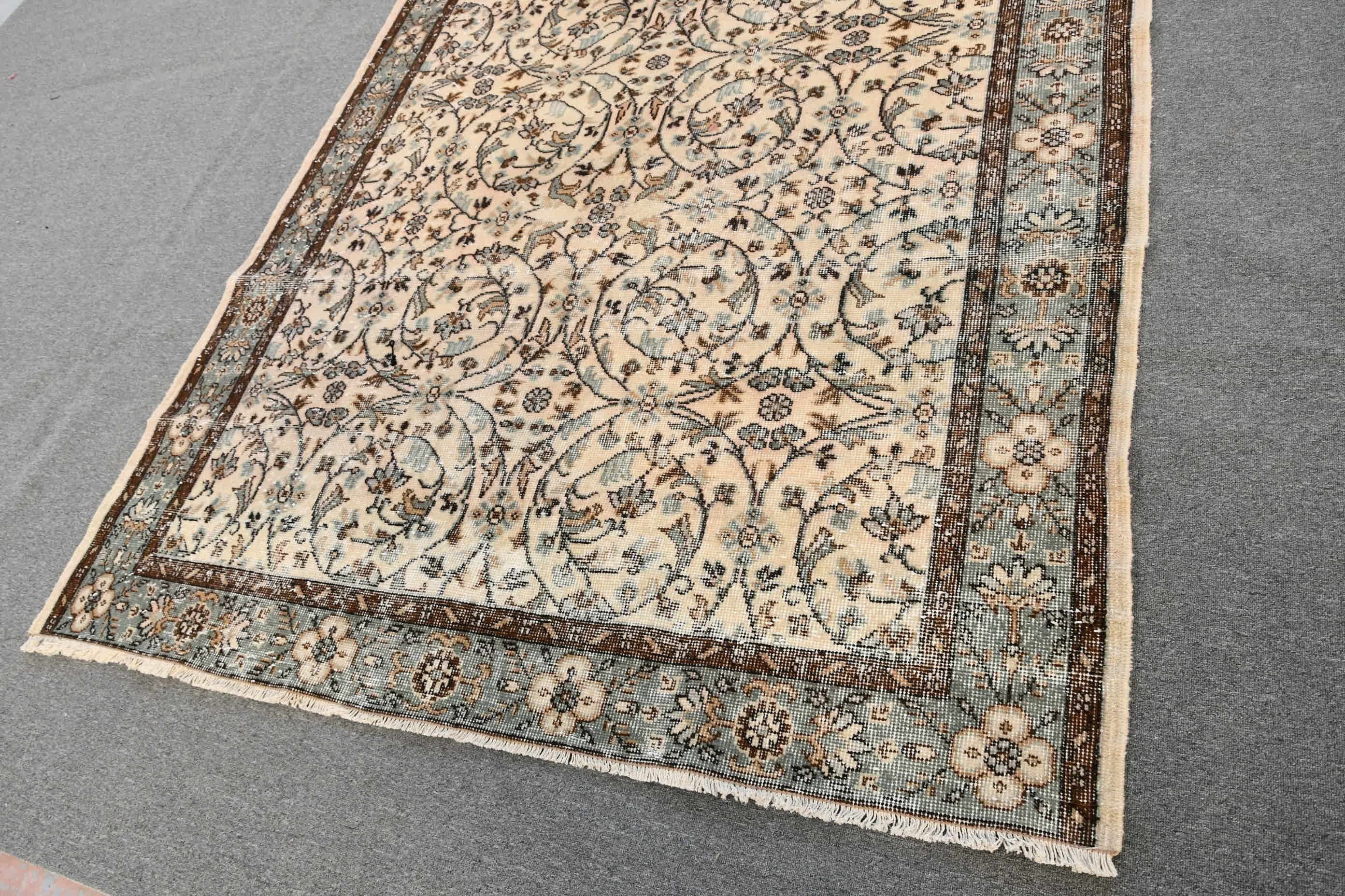 Turkish Rug, Rugs for Living Room, 5.9x9.1 ft Large Rug, Bedroom Rug, Brown Kitchen Rugs, Salon Rugs, Oriental Rug, Vintage Rug, Floor Rug