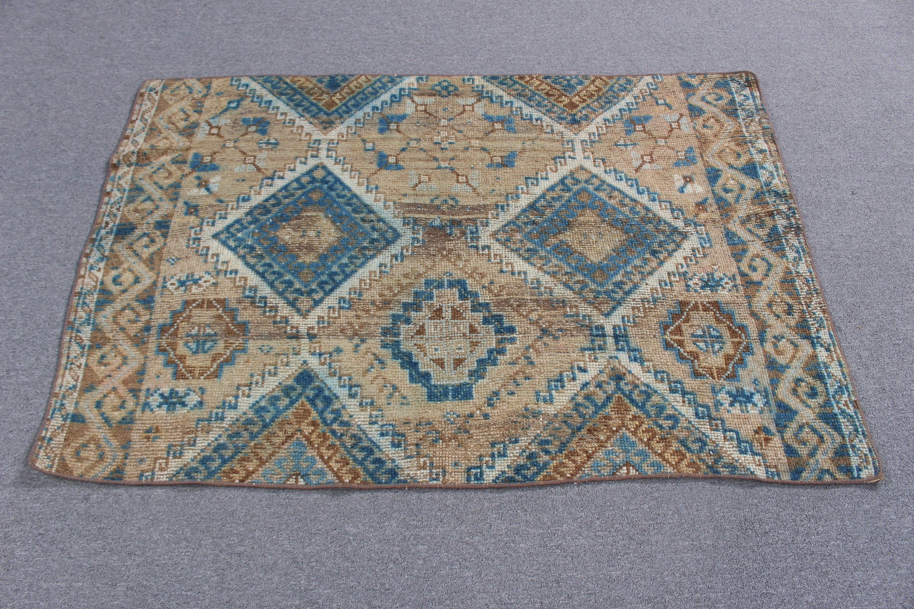 Turkish Rugs, Brown Anatolian Rug, 3.1x4.4 ft Small Rug, Wall Hanging Rugs, Bath Rugs, Flatweave Rug, Vintage Rugs, Home Decor Rugs