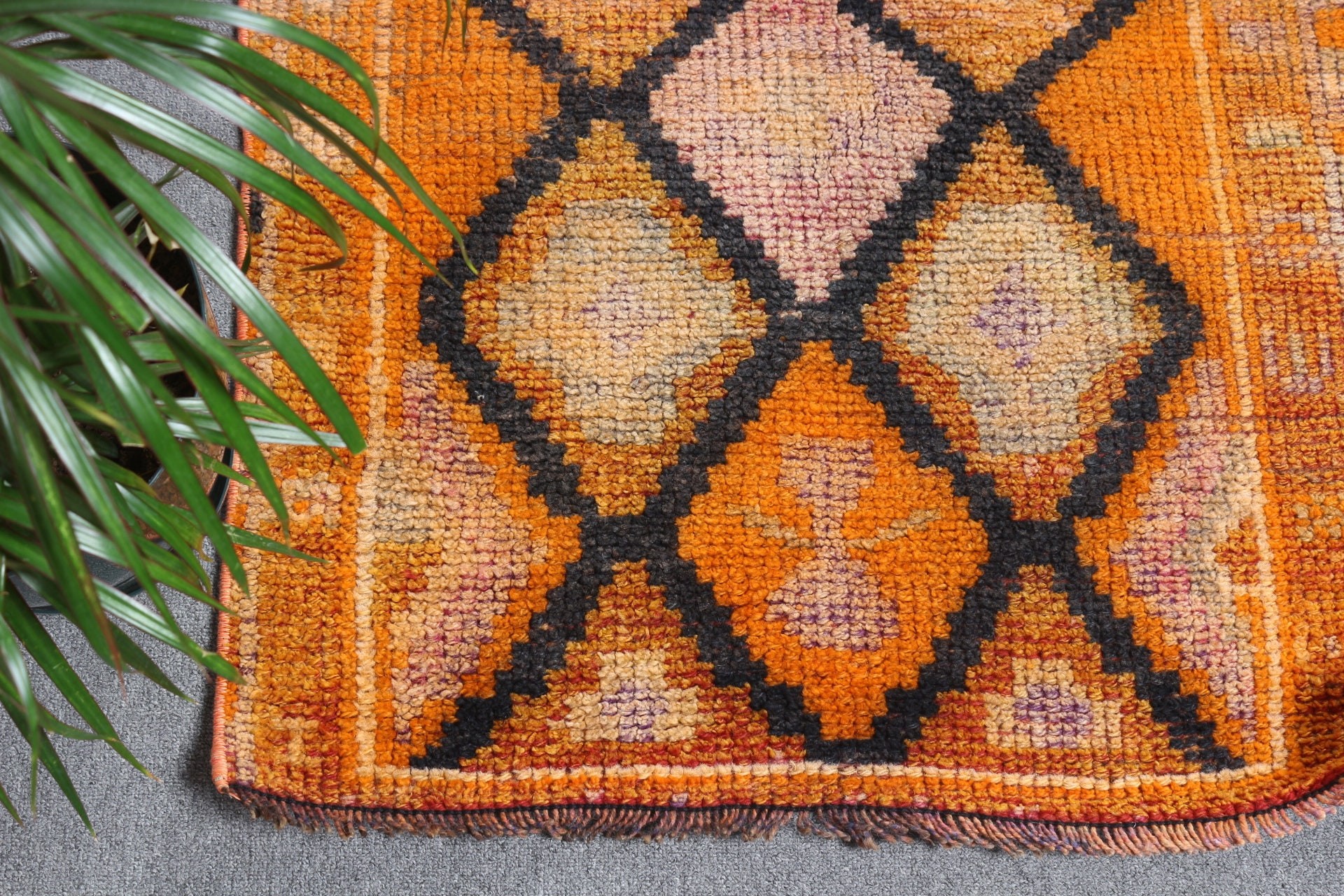 Türk Halısı, Vintage Halı, Antika Halılar, 2.5x11.3 ft Runner Halıları, Retro Halılar, Anadolu Halısı, Turuncu Antika Halı, Merdiven Halıları, Koridor Halıları